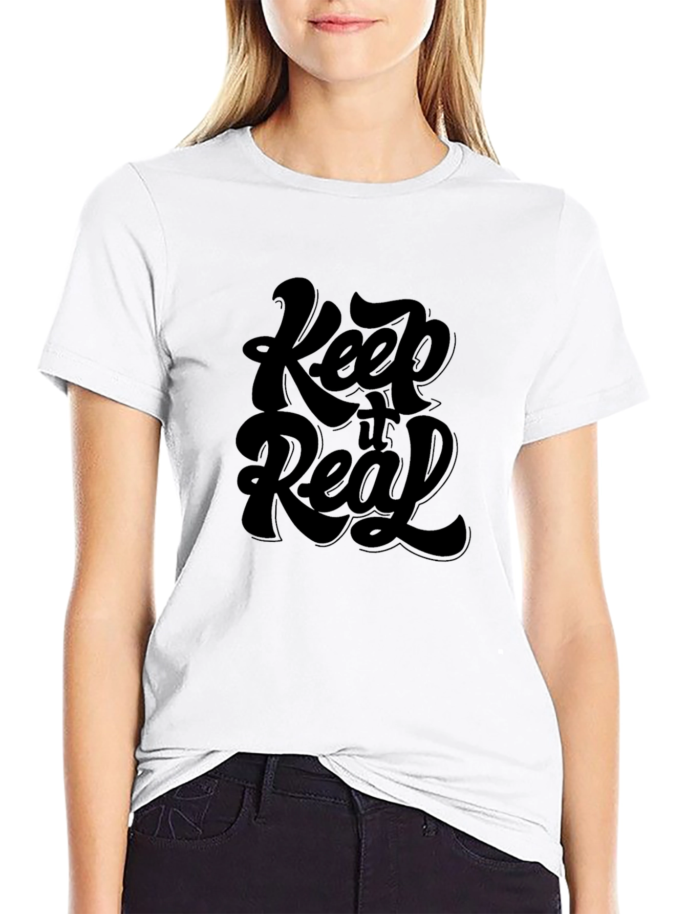 Keep it Real Black Graphic Tee
