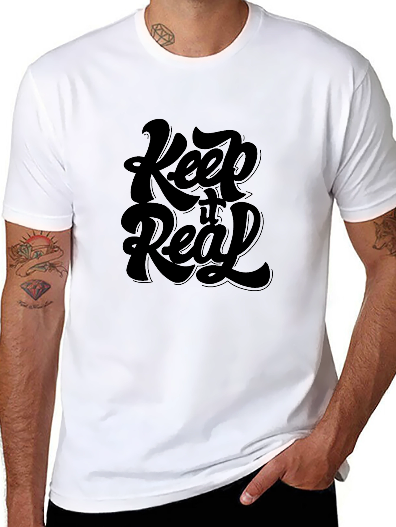 Keep it Real Black Graphic Tee