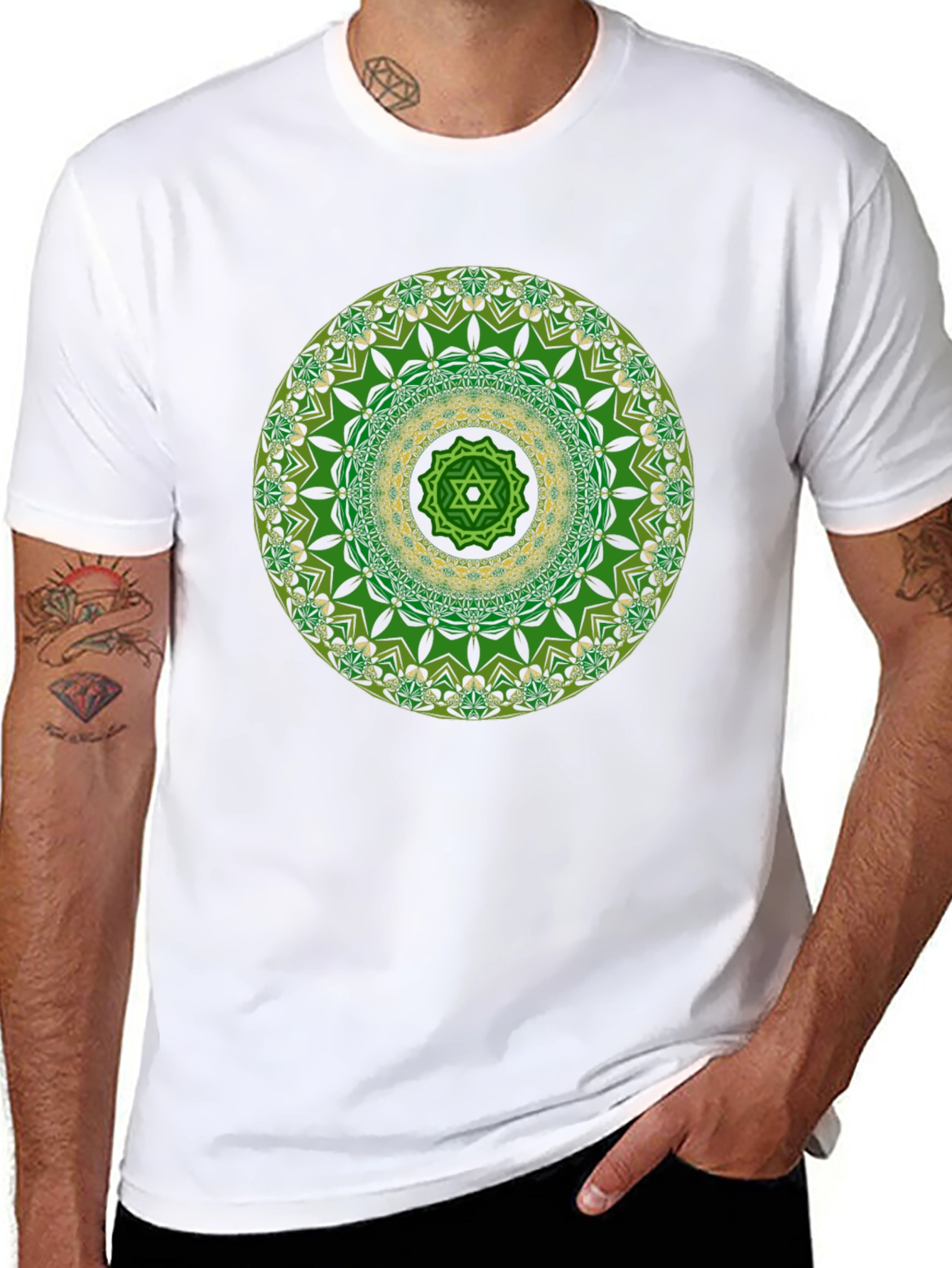 Green Mandala Graphic Print Tee