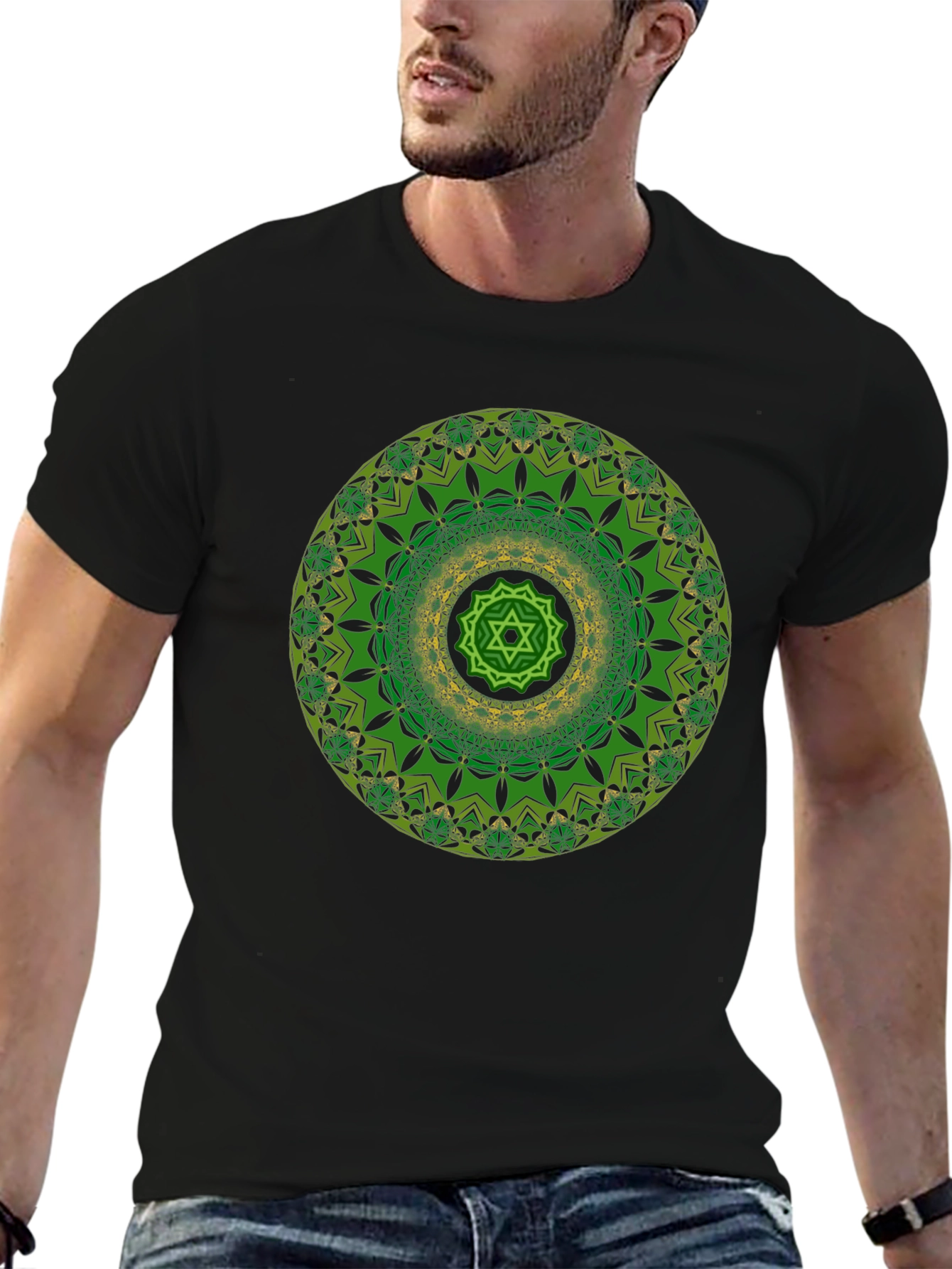 Green Mandala Graphic Print Tee