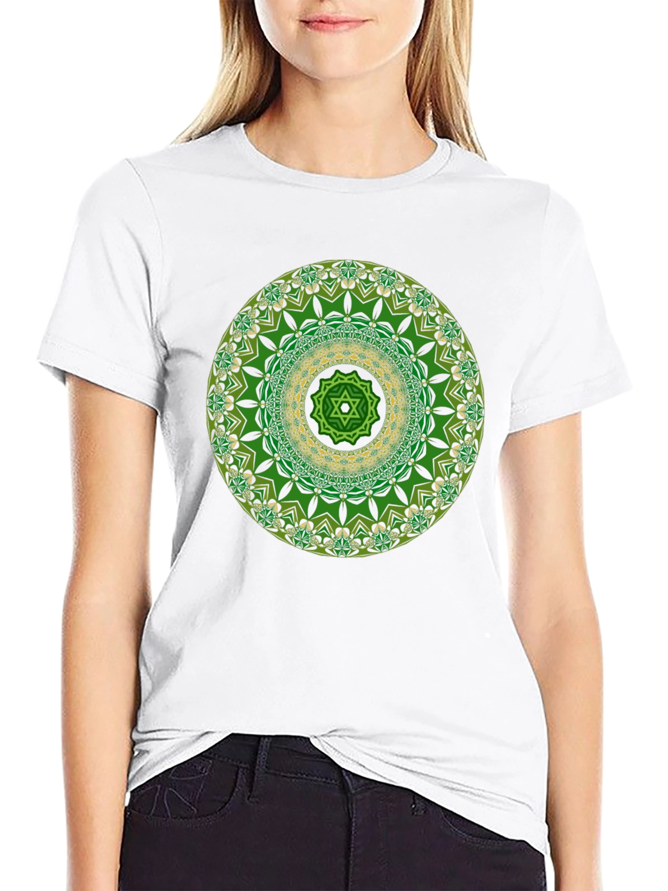 Green Mandala Graphic Print Tee