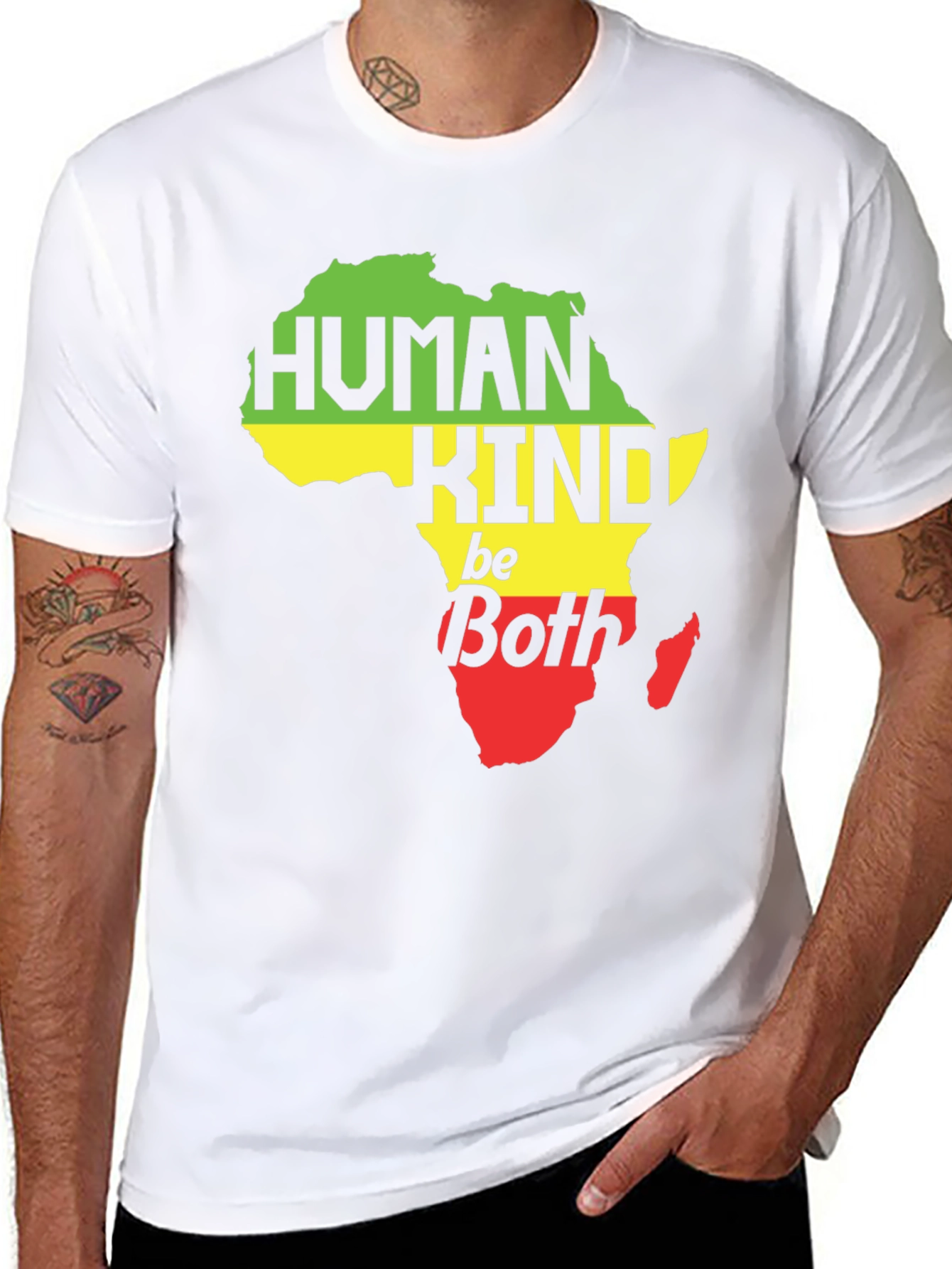 Human Kind Be Both Africa Map Graphic Tee