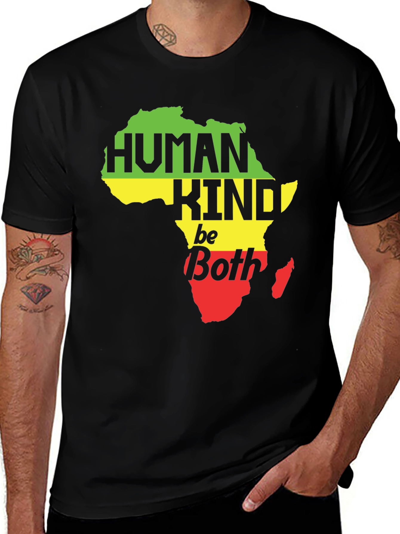 Human Kind Be Both Africa Map Graphic Tee