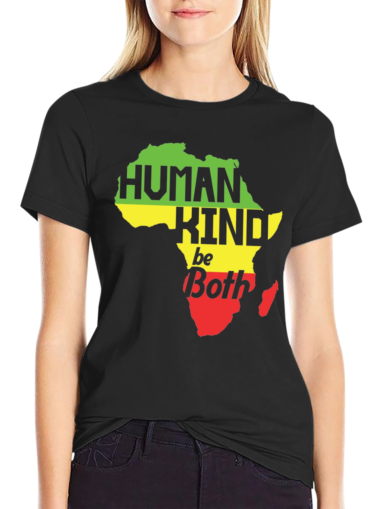 Human Kind Be Both Africa Map Graphic Tee