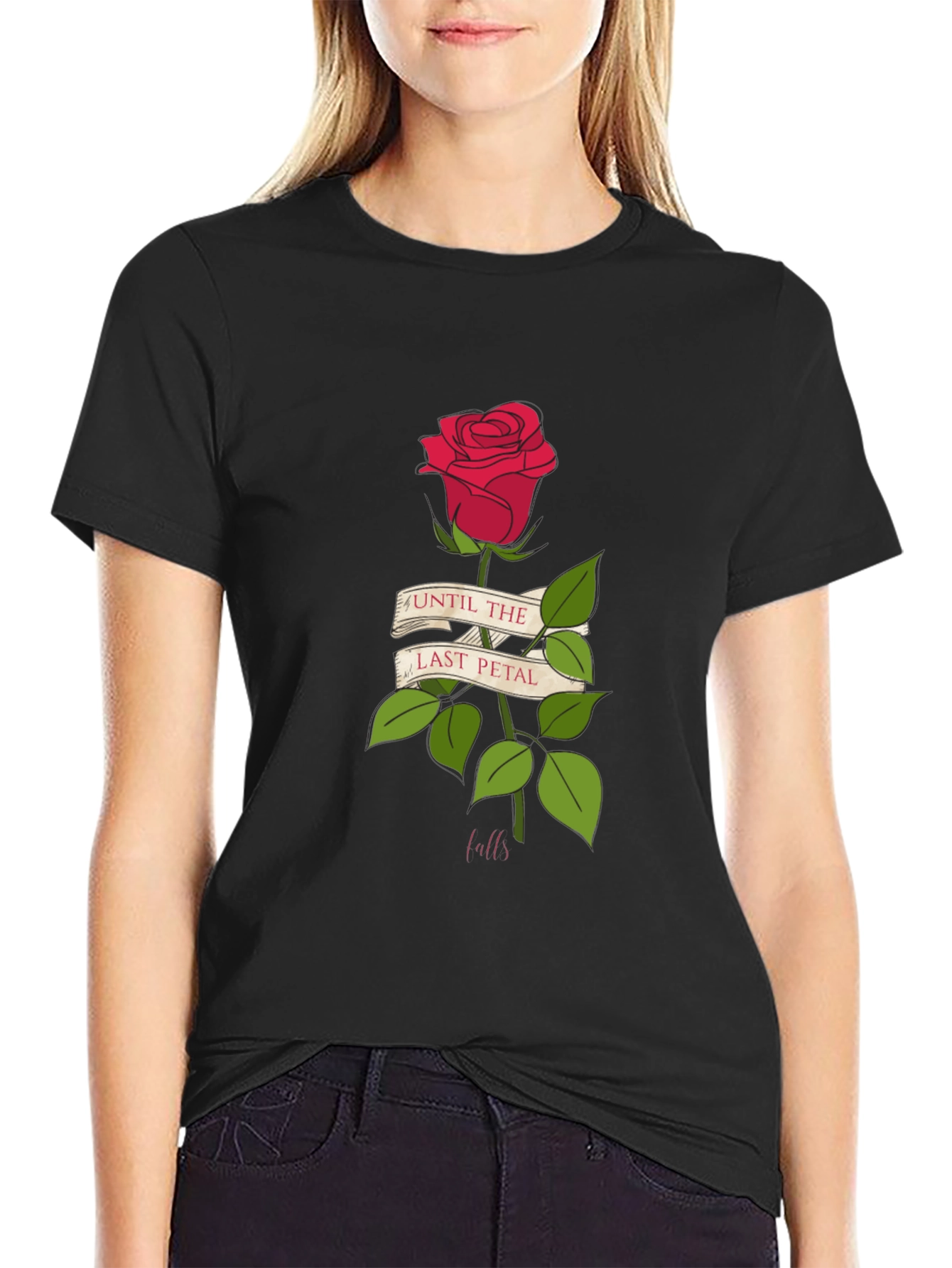 Until Last Petal Falls Rose Graphic Tee