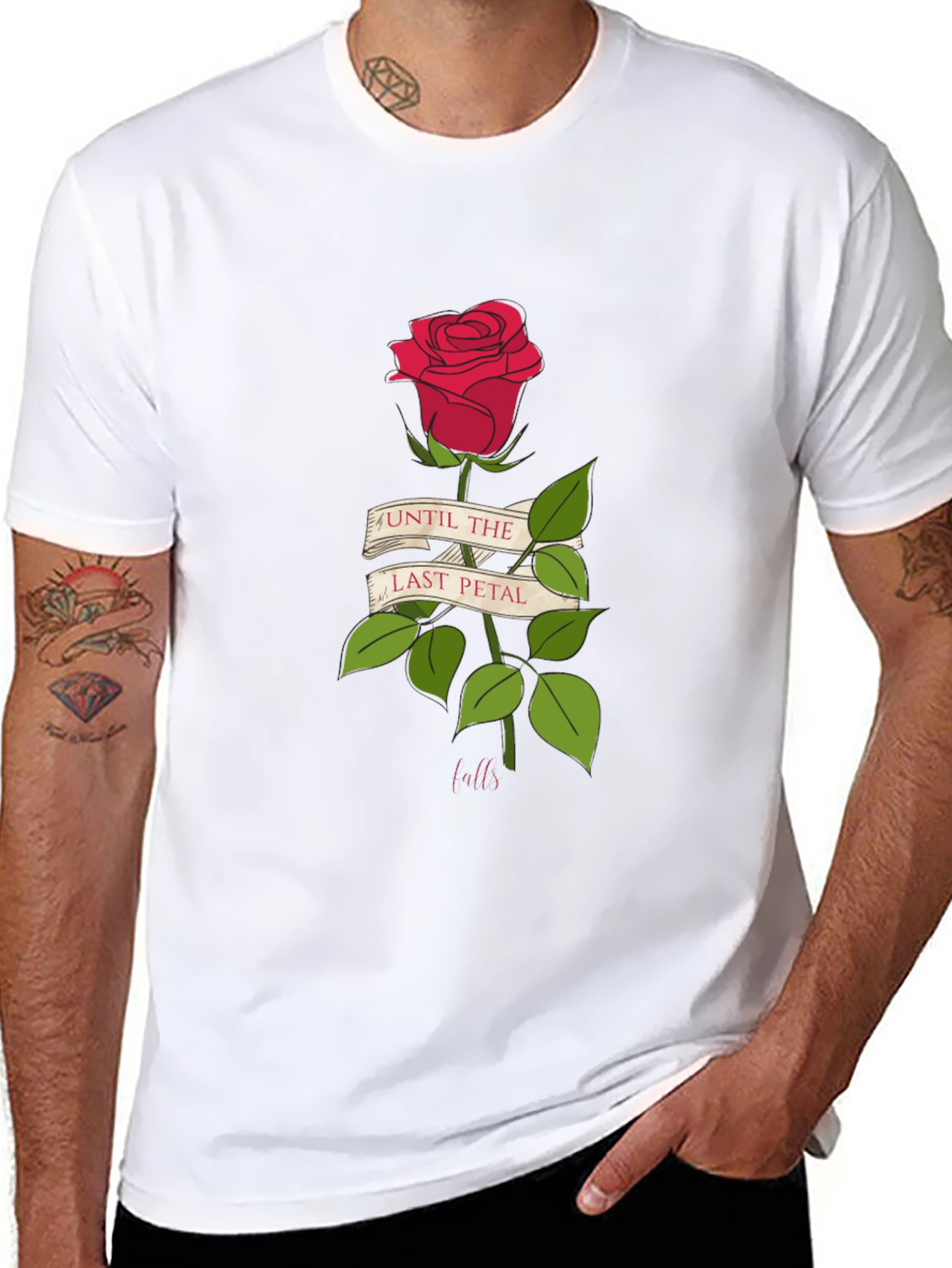 Until Last Petal Falls Rose Graphic Tee