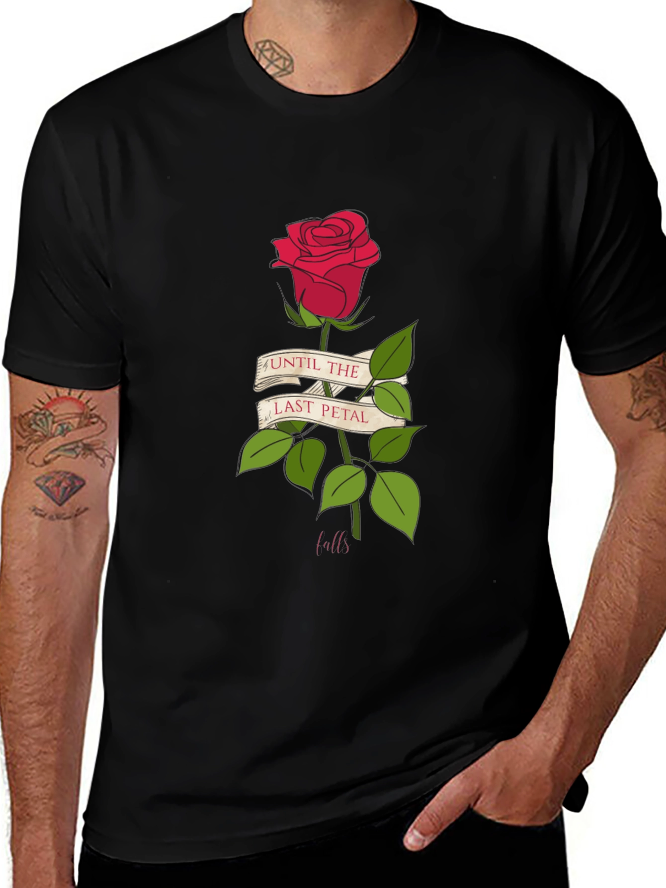 Until Last Petal Falls Rose Graphic Tee