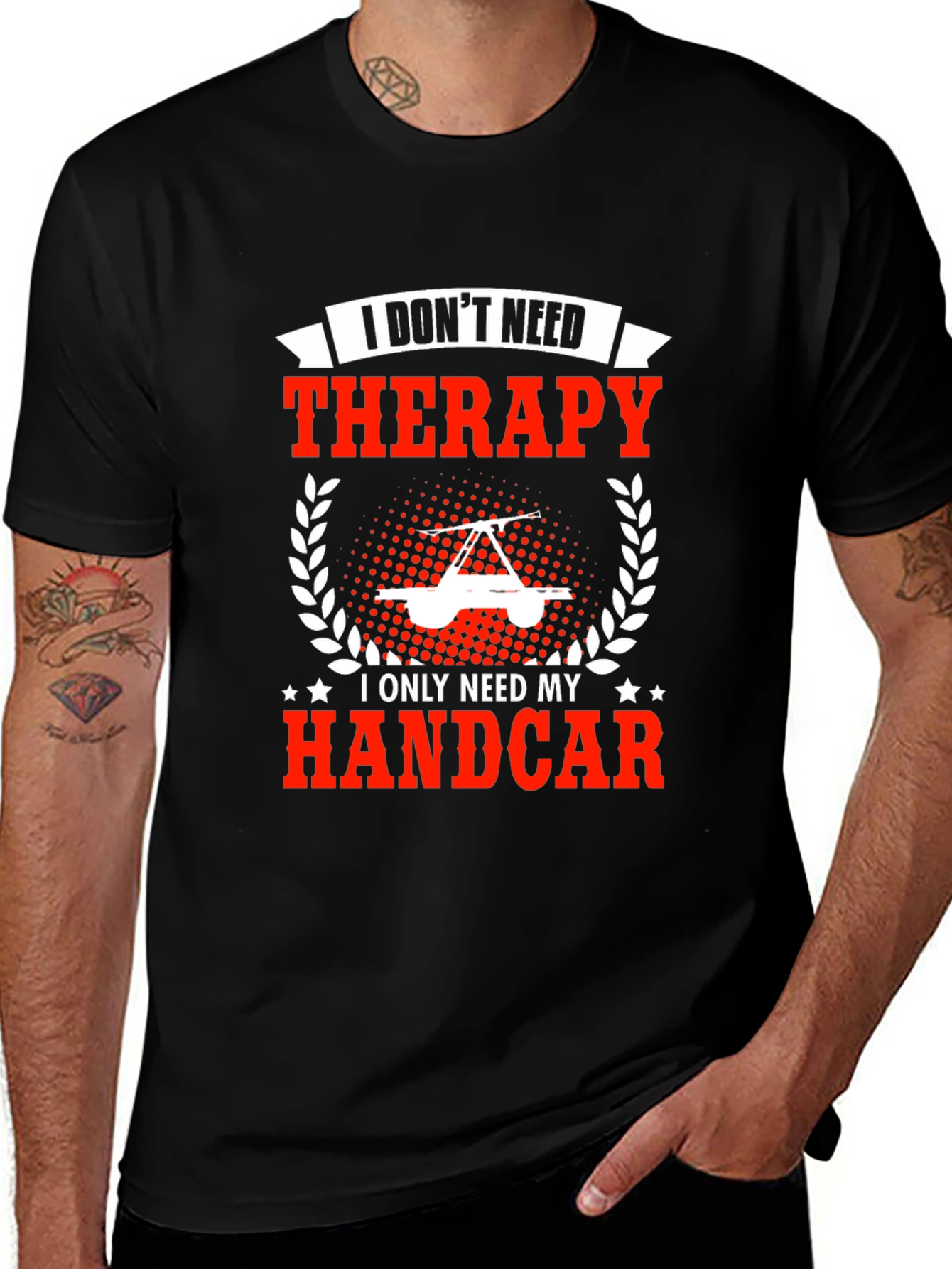 Handcar Therapy T-Shirt - Funny Railroad Worker Tee