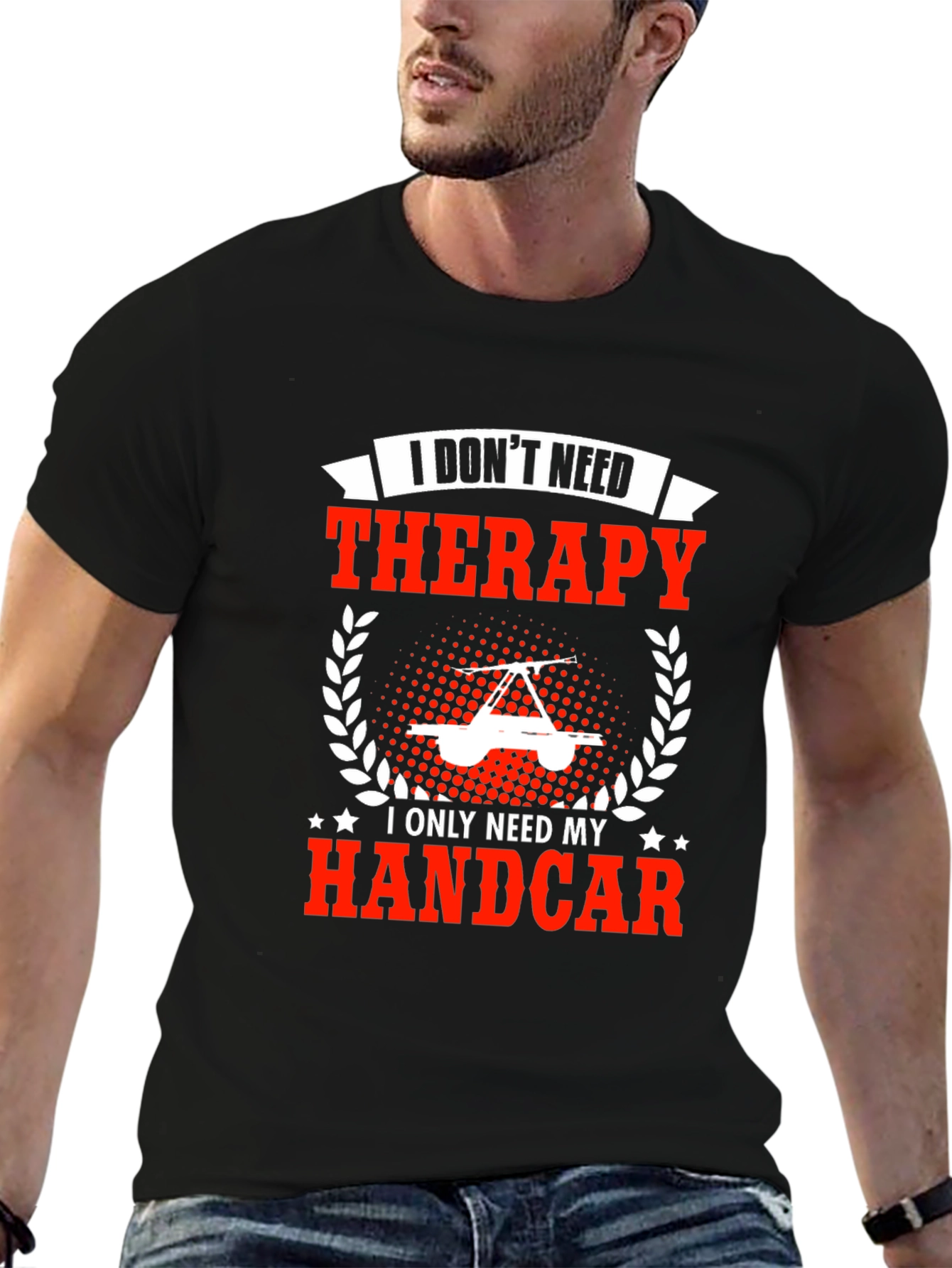 Handcar Therapy T-Shirt - Funny Railroad Worker Tee