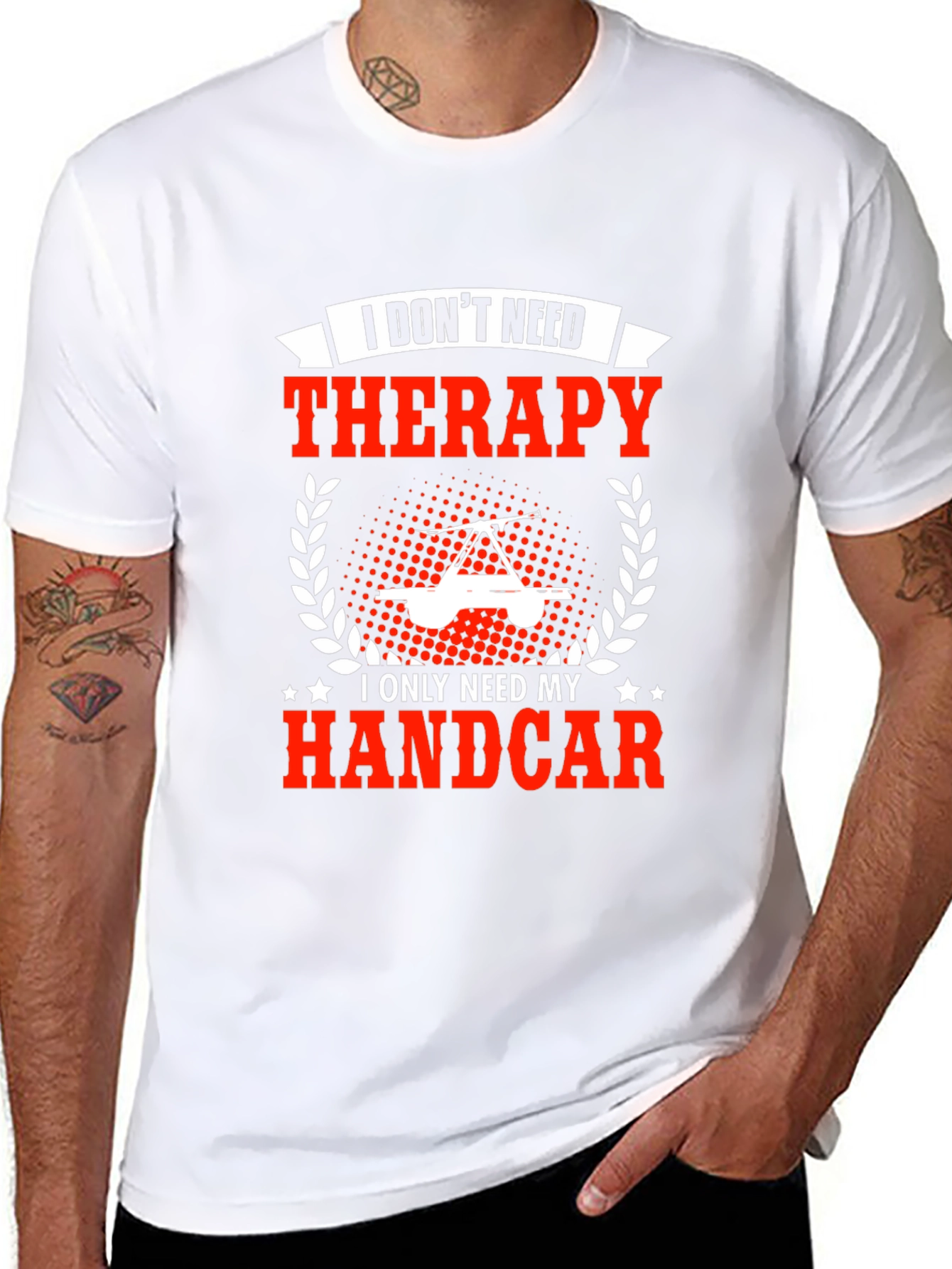 Handcar Therapy T-Shirt - Funny Railroad Worker Tee