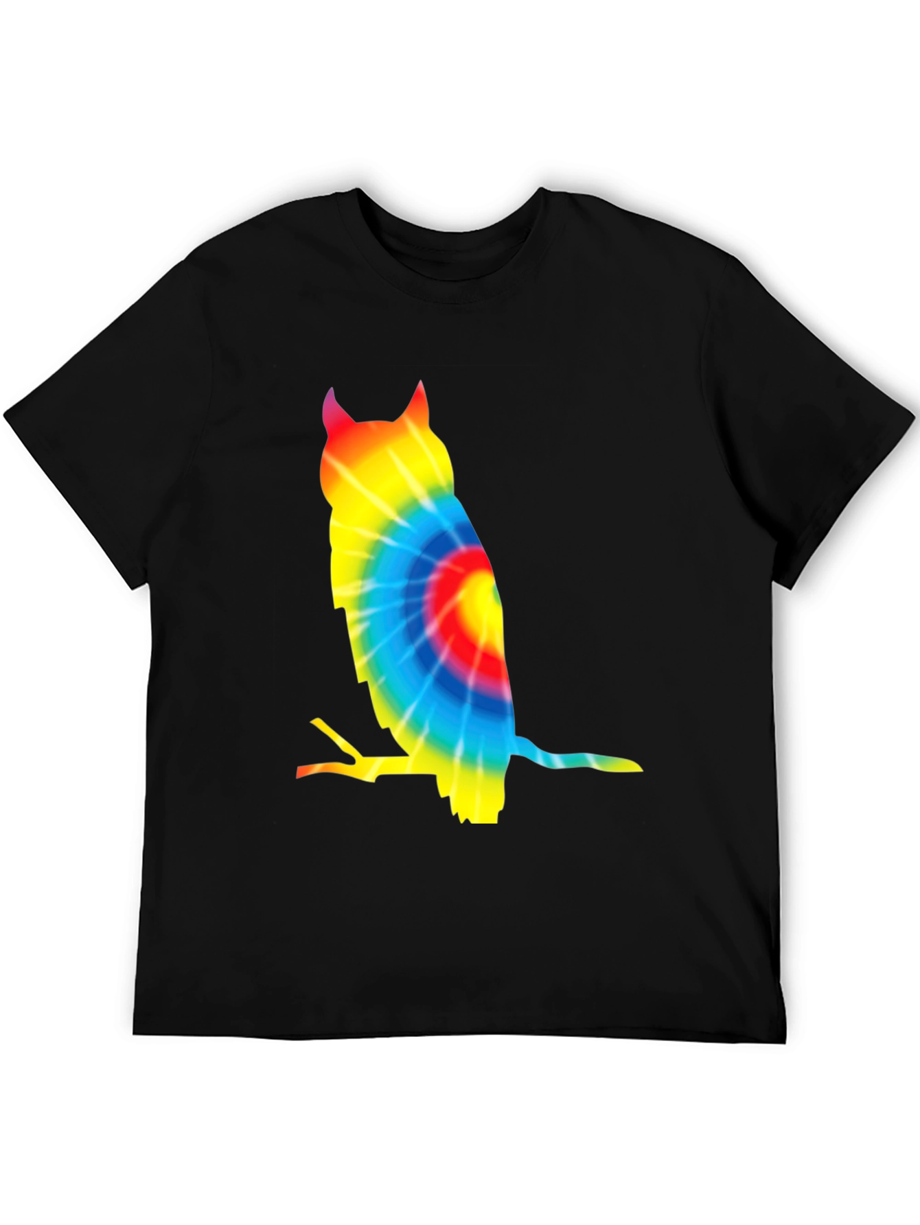 Tie Dye Owl Graphic Tee - Unique Mens T-Shirt