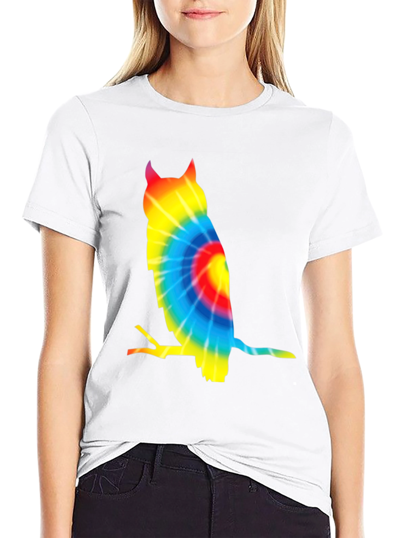 Tie Dye Owl Graphic Tee - Unique Mens T-Shirt