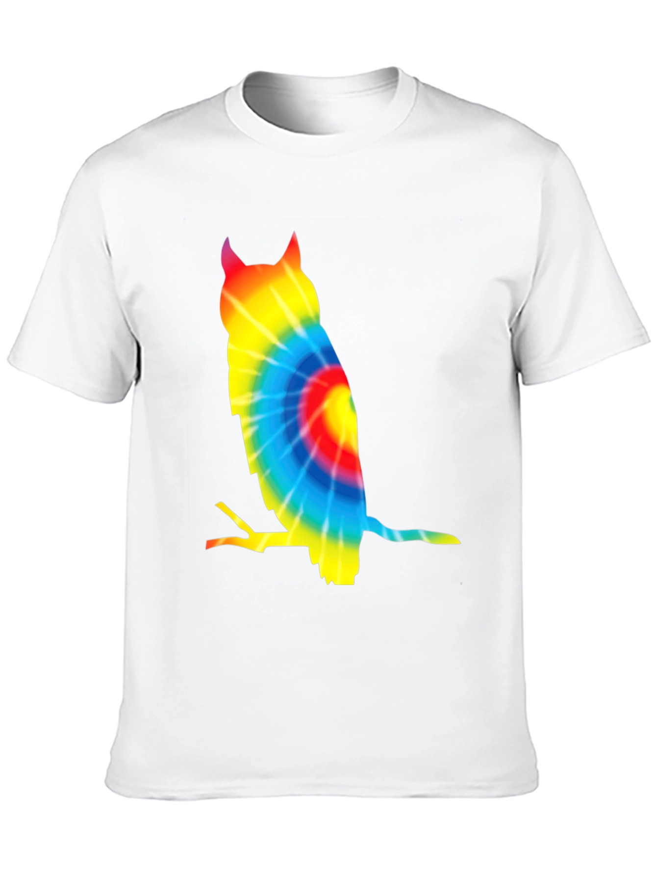 Tie Dye Owl Graphic Tee - Unique Mens T-Shirt