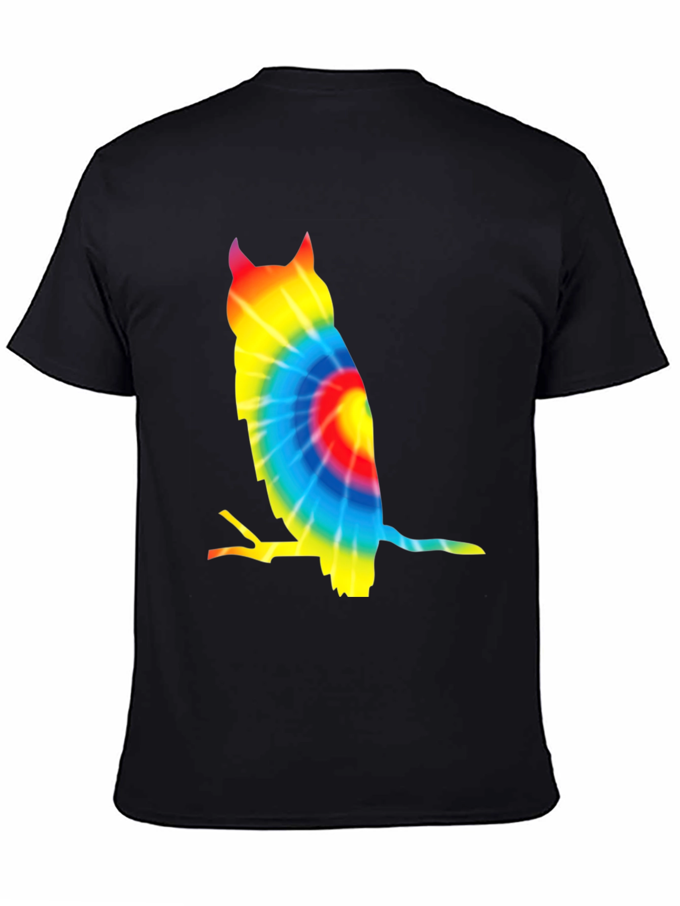 Tie Dye Owl Graphic Tee - Unique Mens T-Shirt