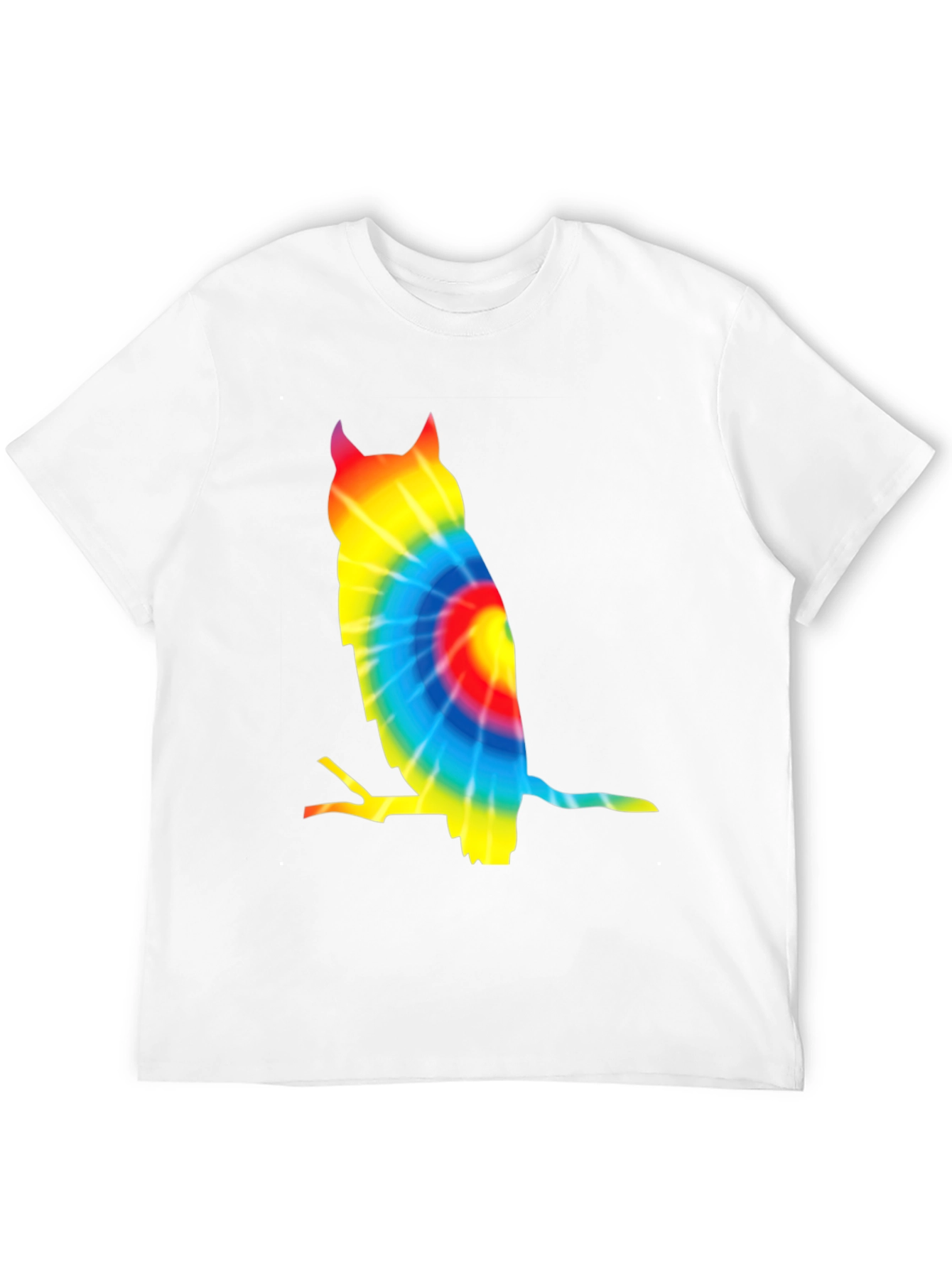 Tie Dye Owl Graphic Tee - Unique Mens T-Shirt