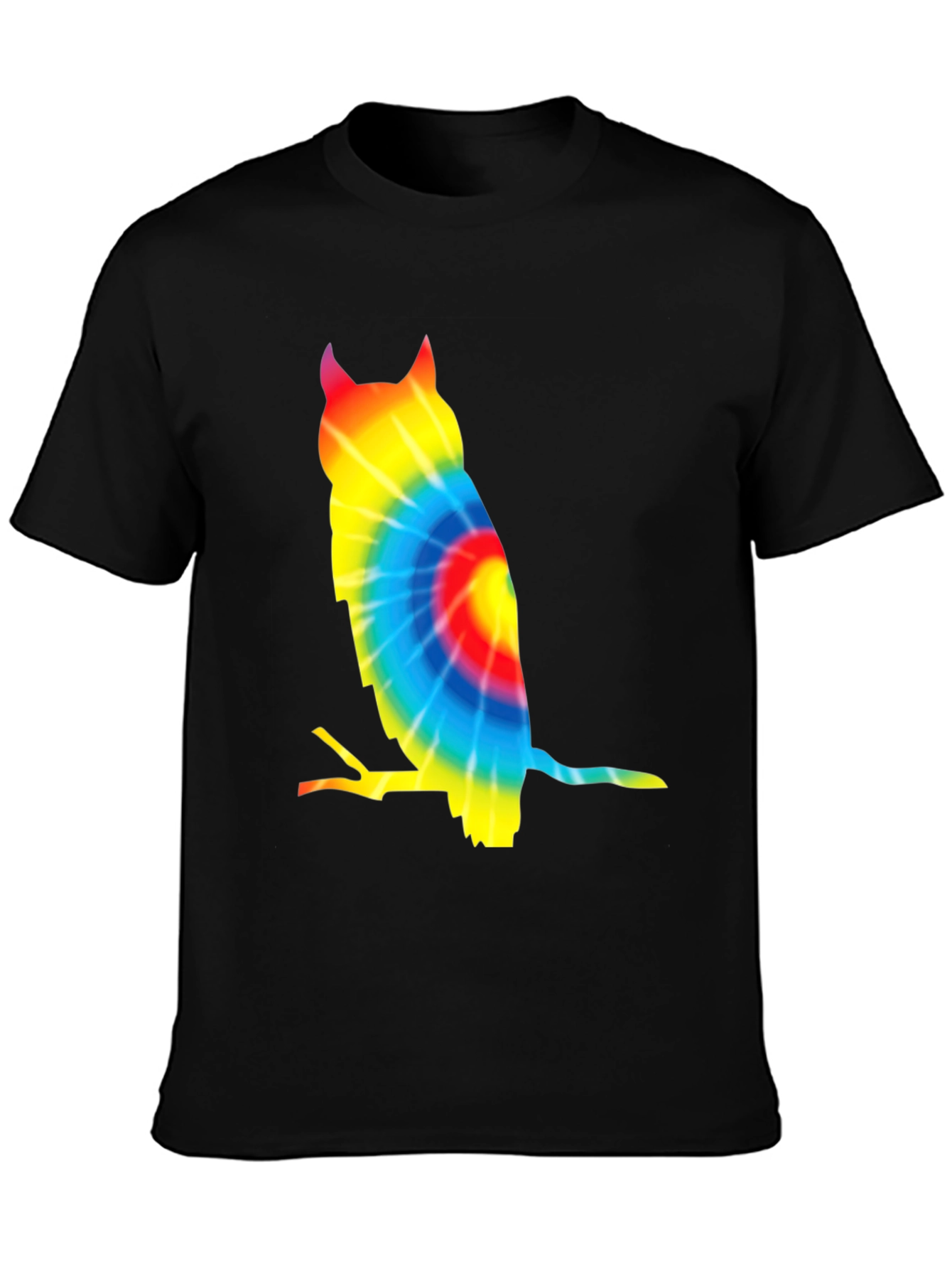Tie Dye Owl Graphic Tee - Unique Mens T-Shirt