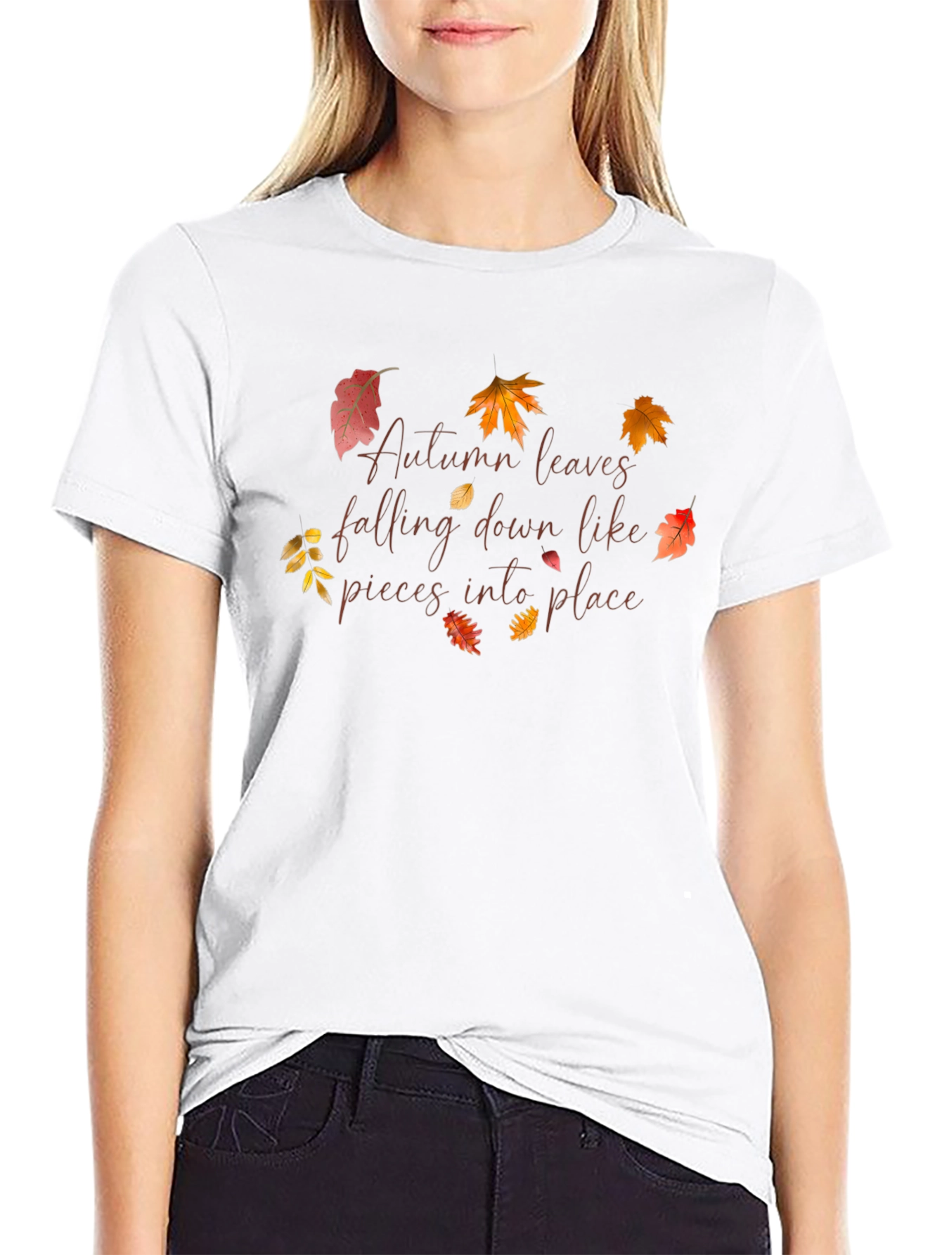 Autumn Leaves T-Shirt Falling Into Place Design