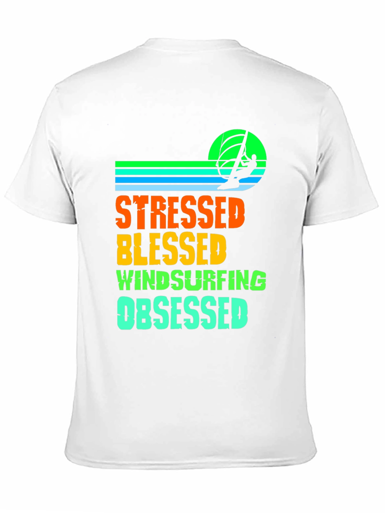 Stressed Blessed Windsurfing Obsessed Graphic Tee