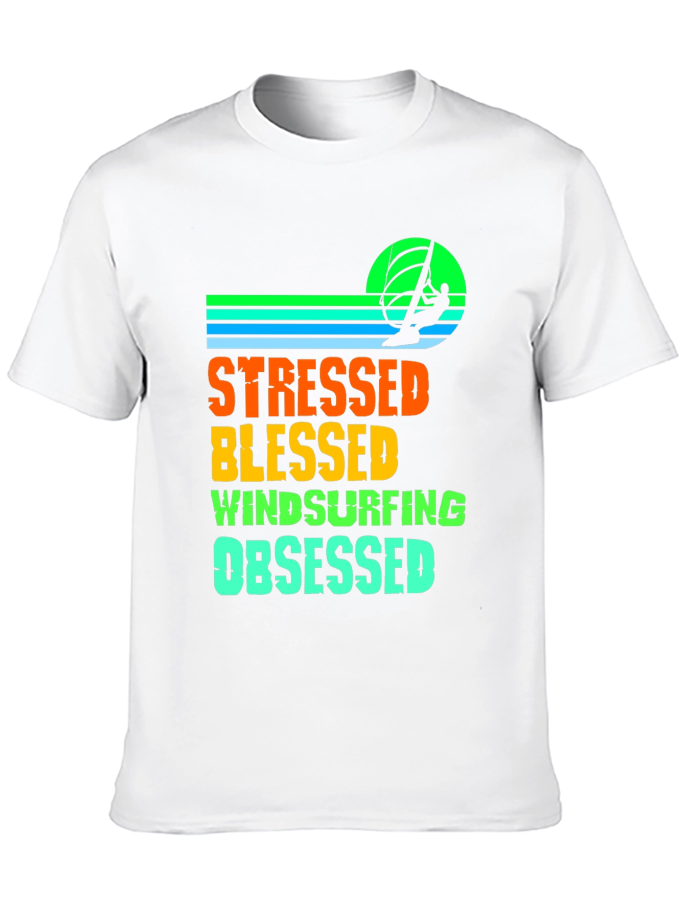 Stressed Blessed Windsurfing Obsessed Graphic Tee