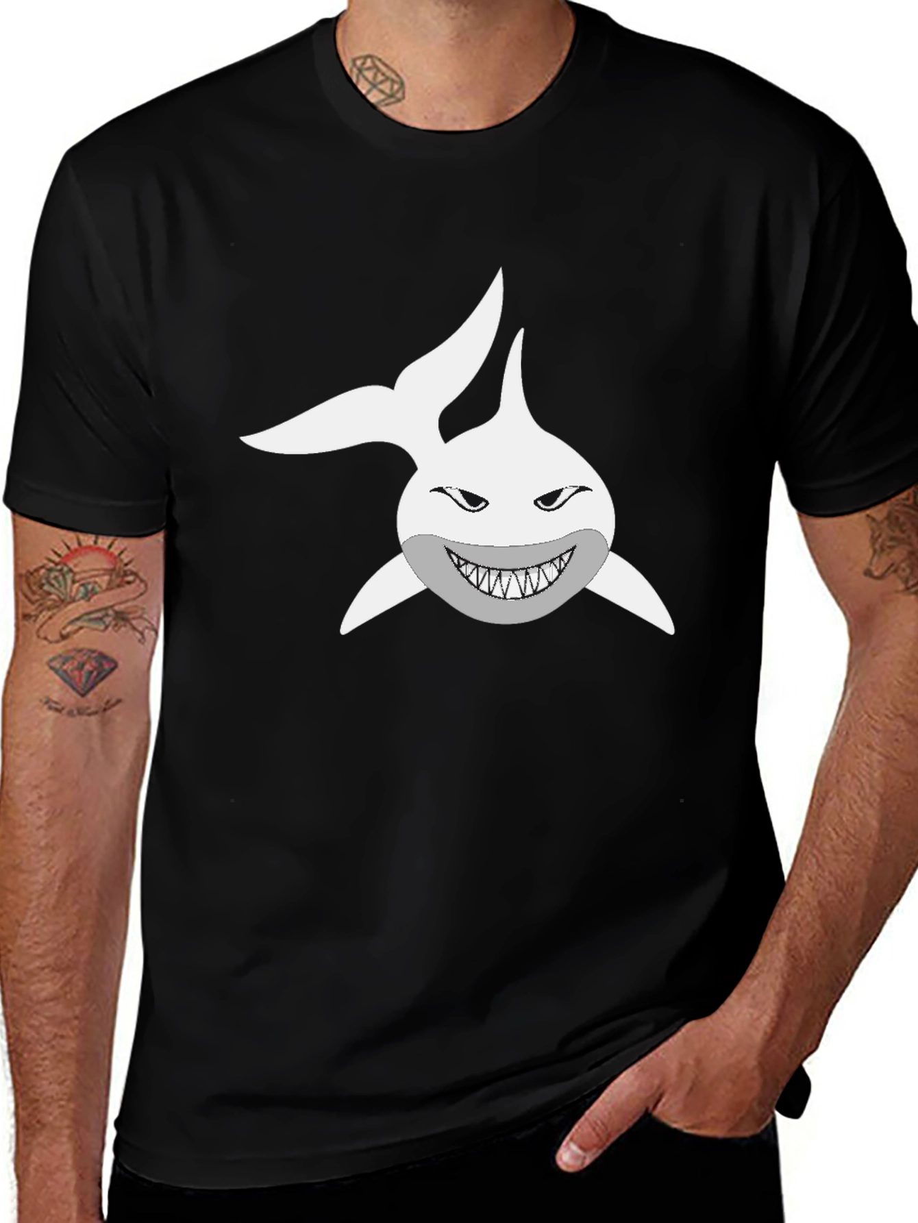 Shark Graphic T-Shirt - Mens Black Tee