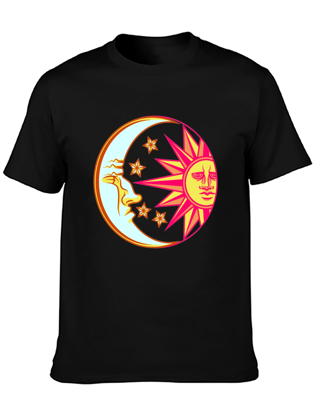 Celestial Moon & Sun Graphic T-Shirt
