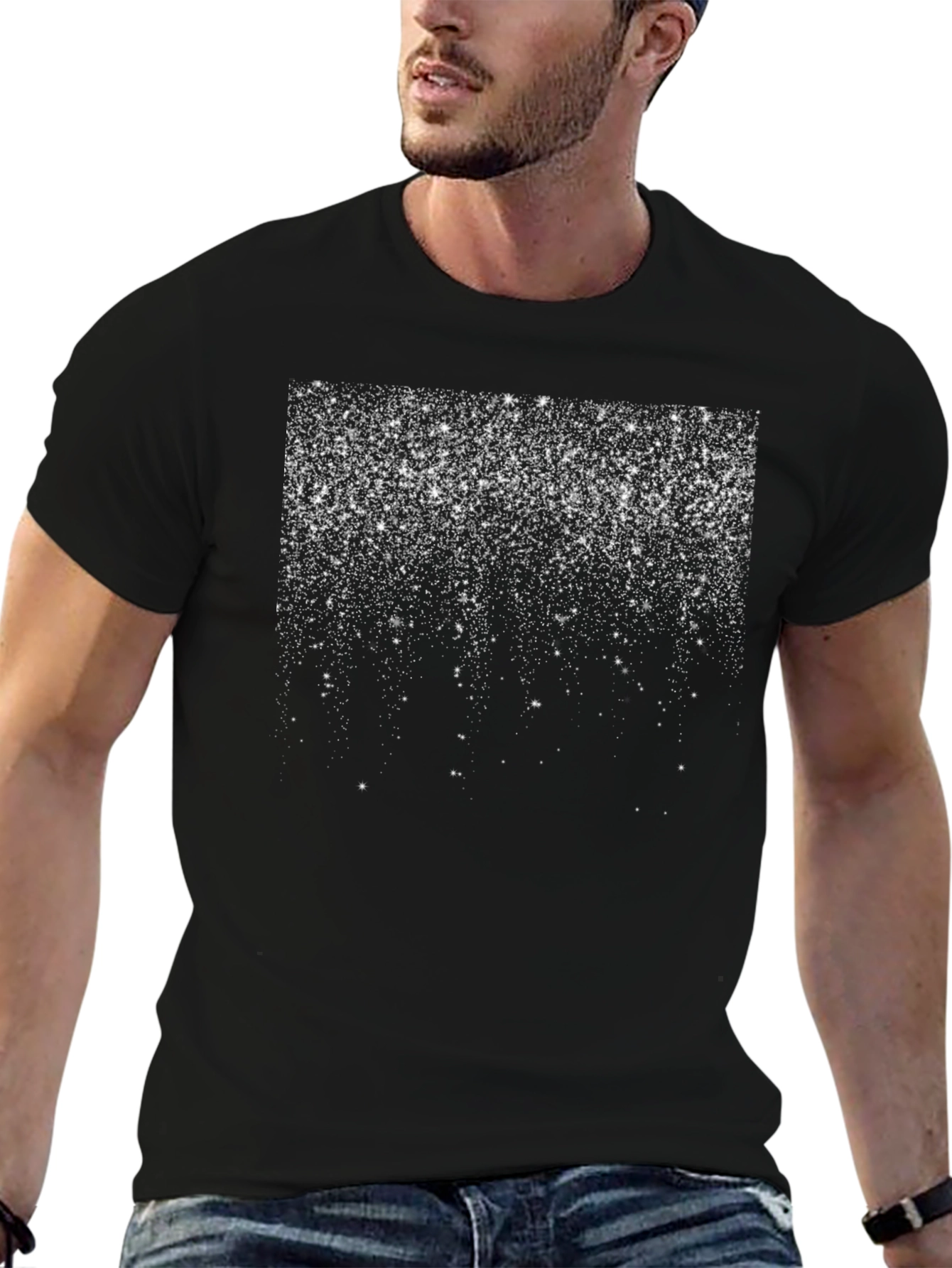Sparkling Stars Black T-Shirt