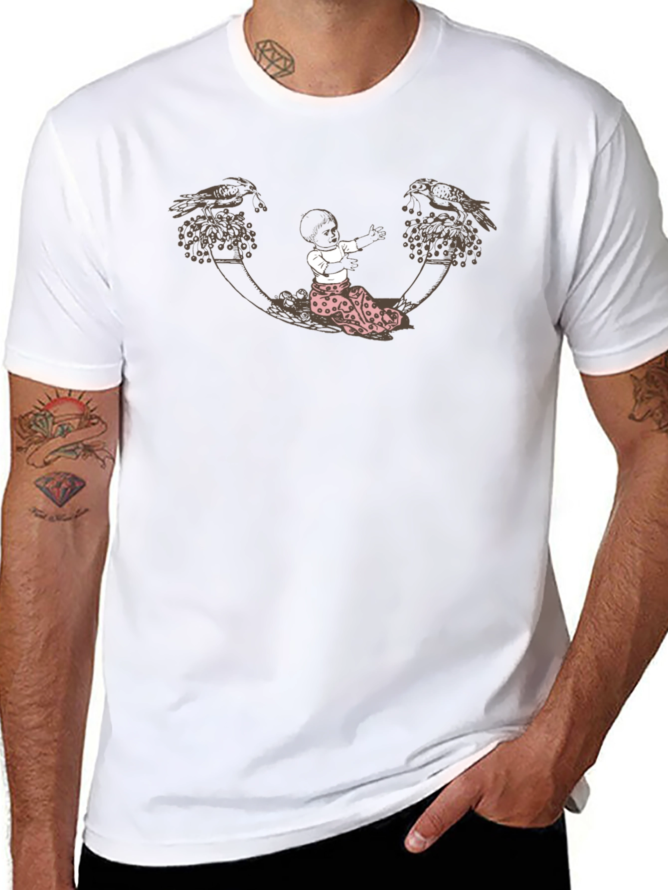 Unique Graphic Tee - Crow & Child Design