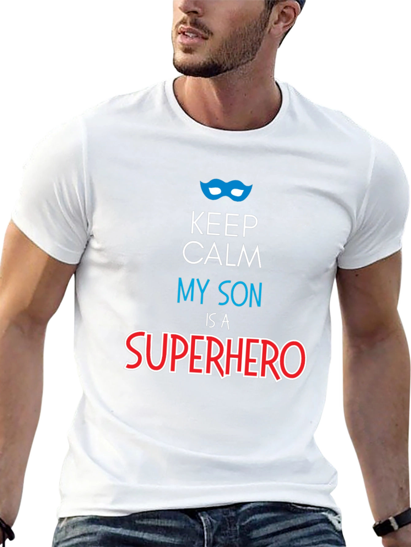 Keep Calm My Son is a Superhero Graphic Tee
