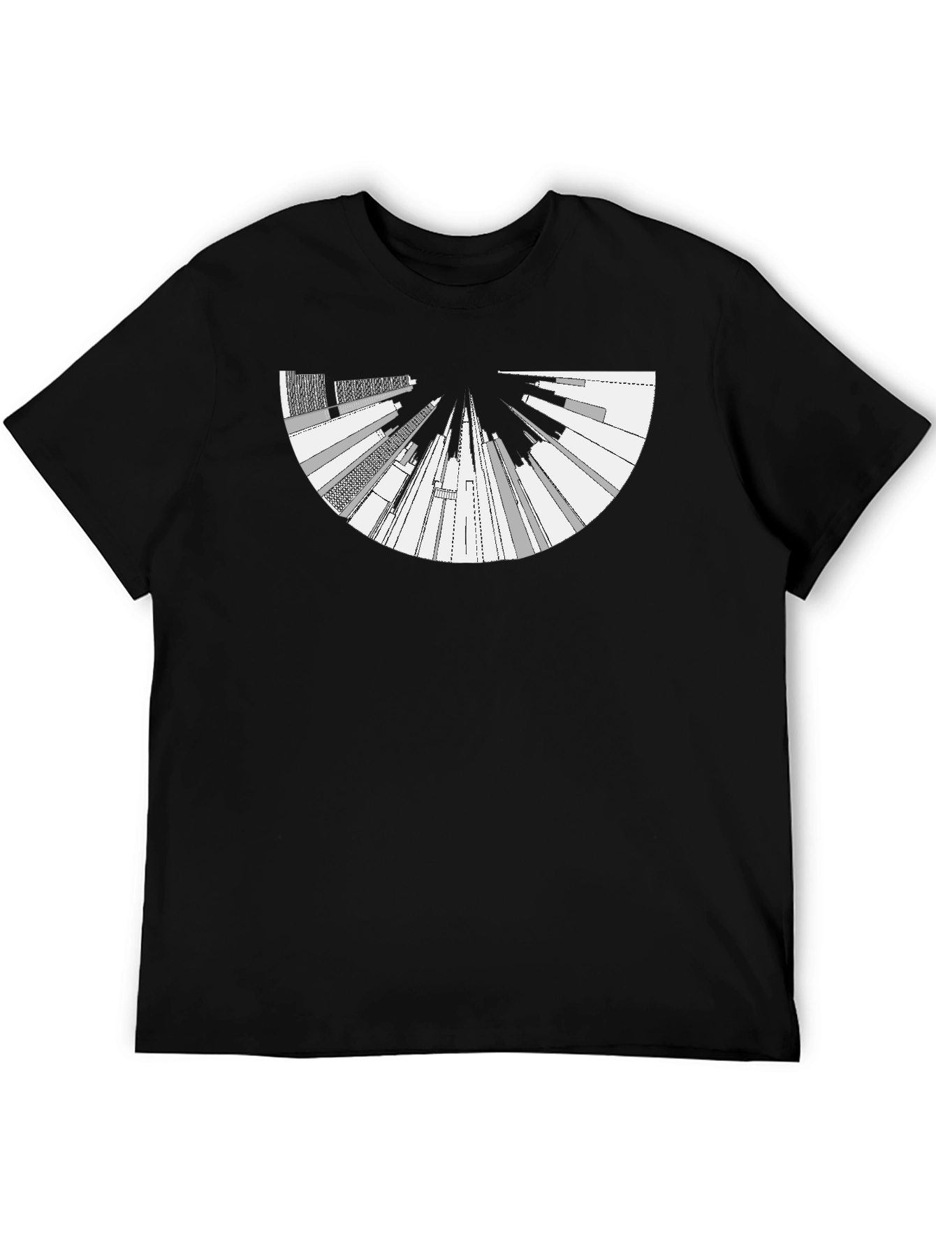Abstract Cityscape Black Graphic Tee