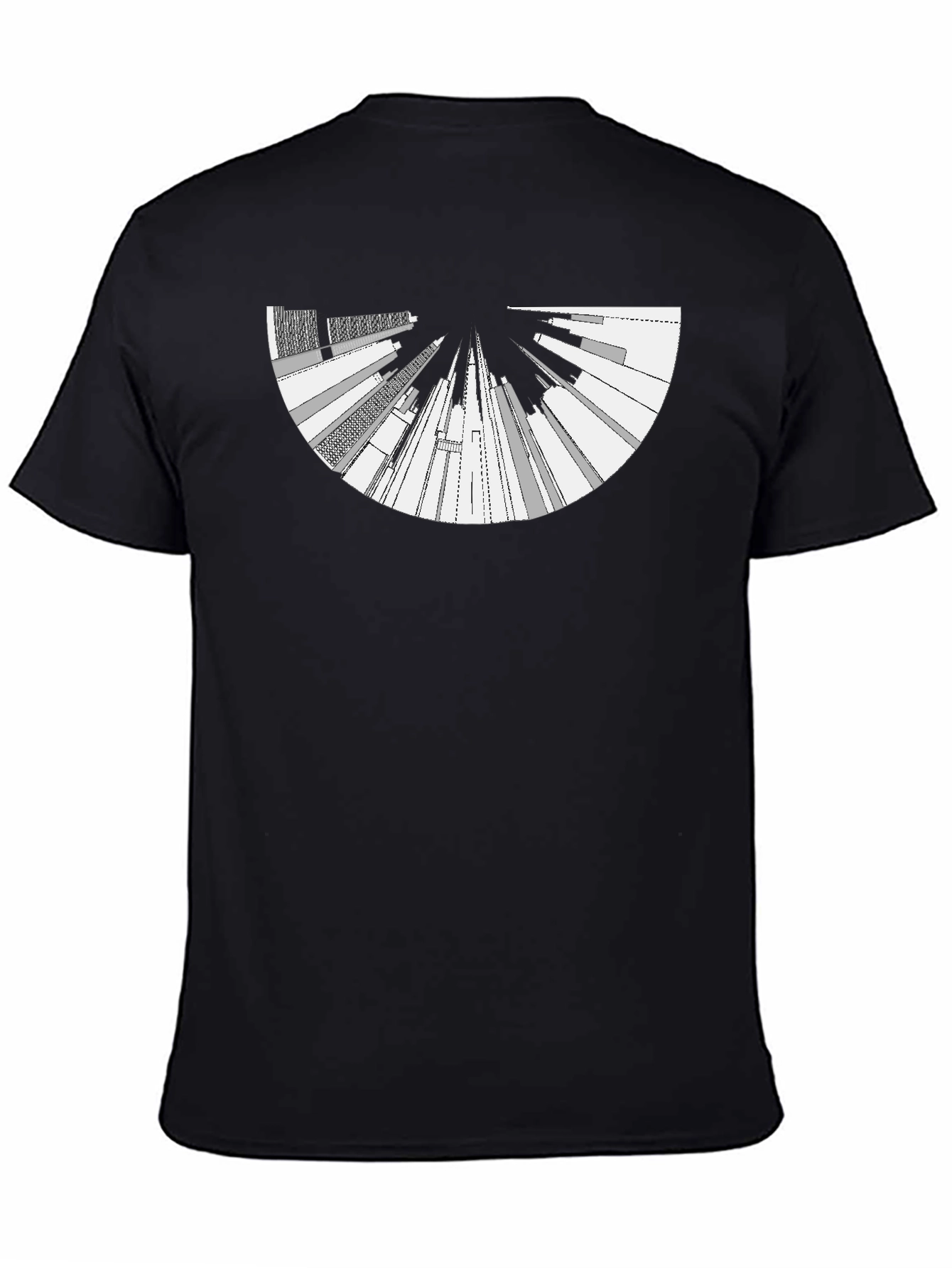 Abstract Cityscape Black Graphic Tee