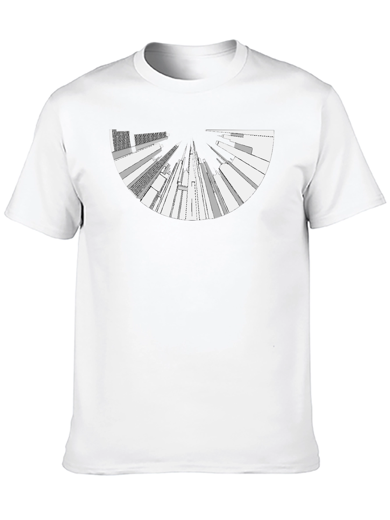 Abstract Cityscape Black Graphic Tee