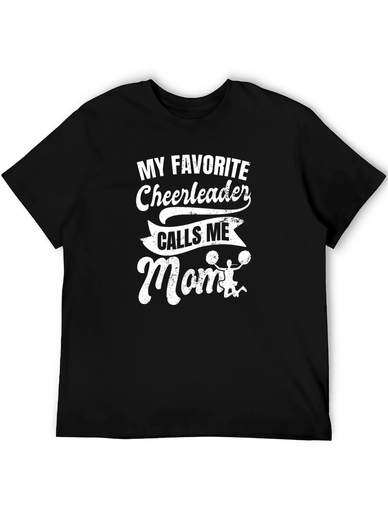 Cheerleader Mom T-Shirt - Black Cotton Tee