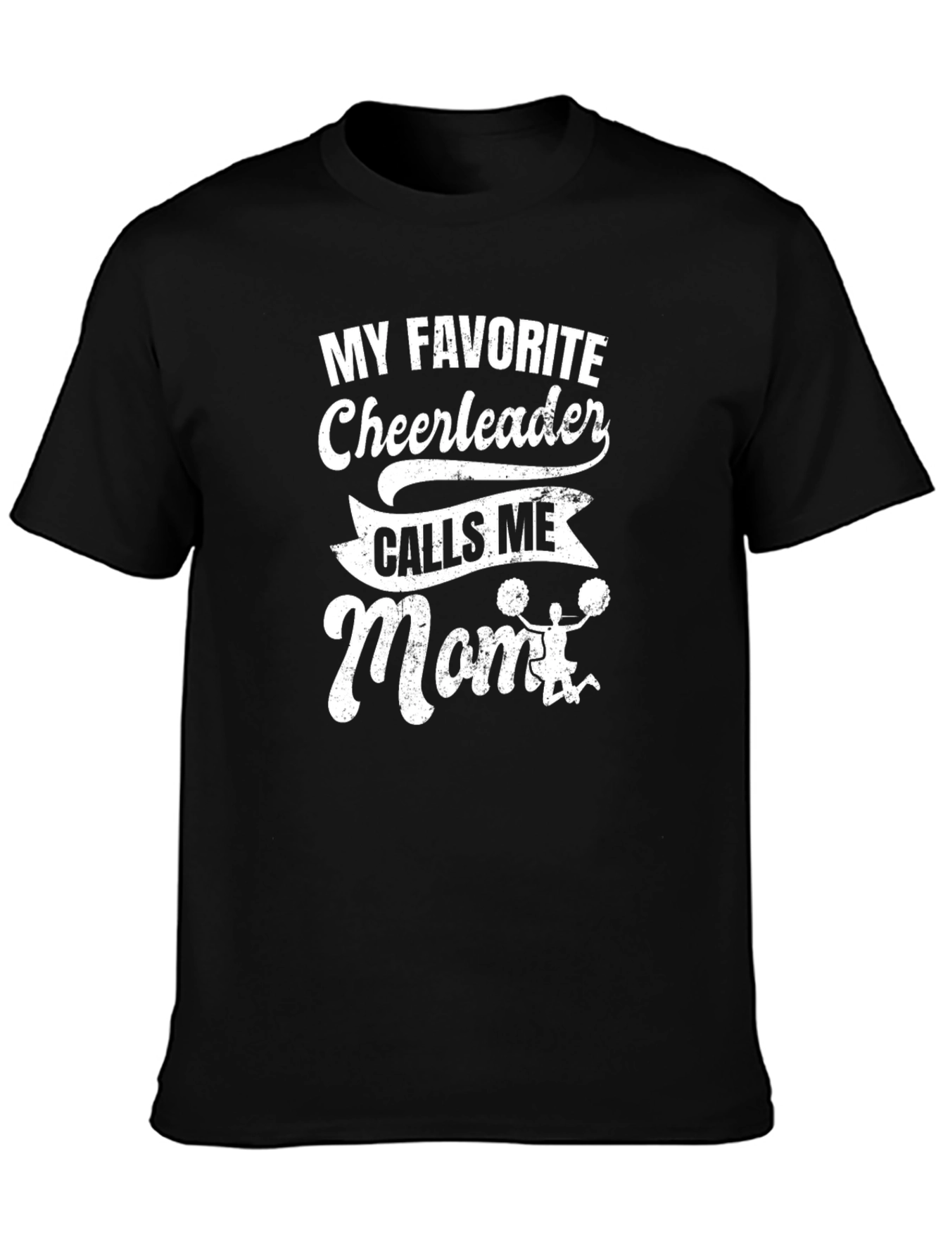 Cheerleader Mom T-Shirt - Black Cotton Tee