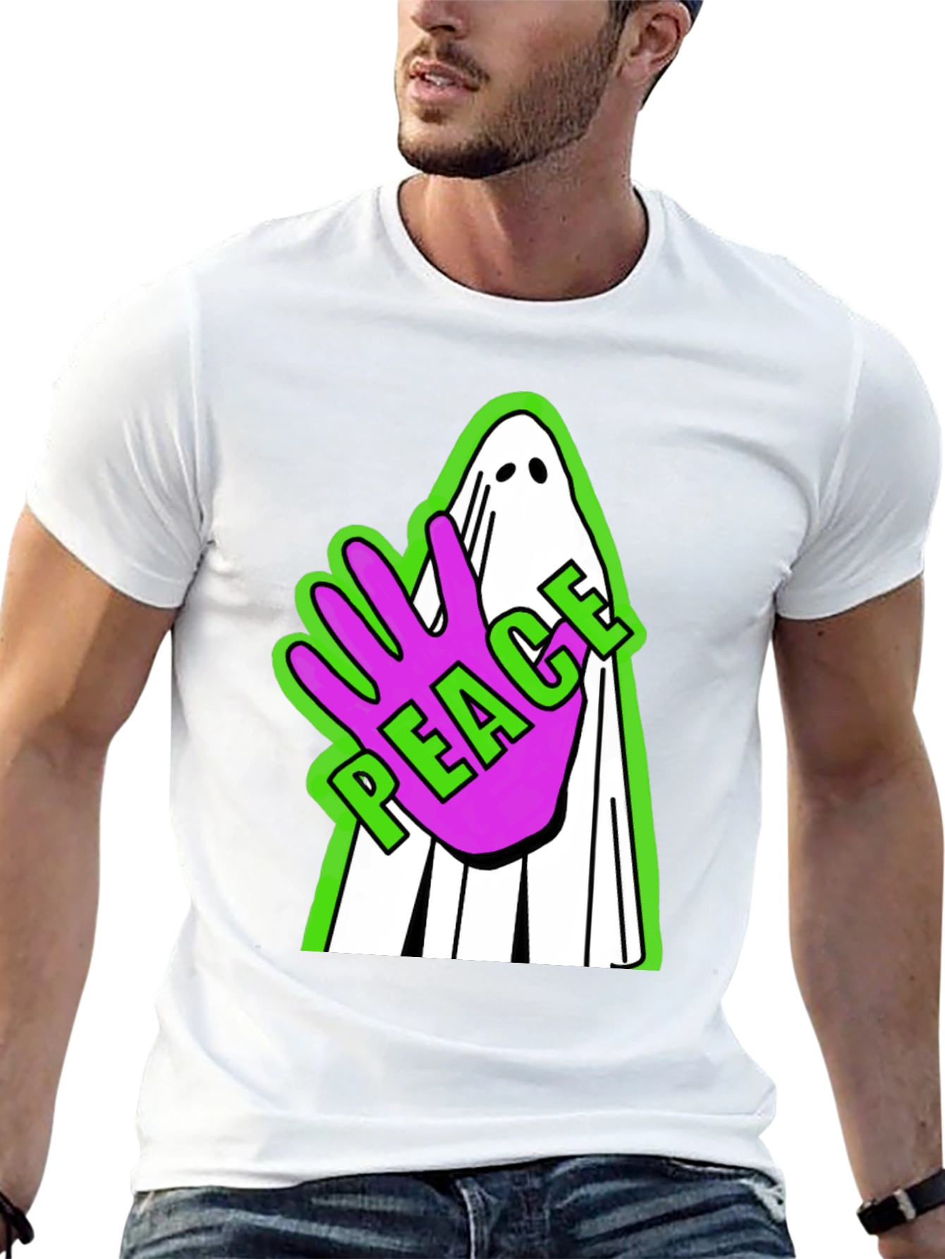 Peace Ghost Graphic T-Shirt