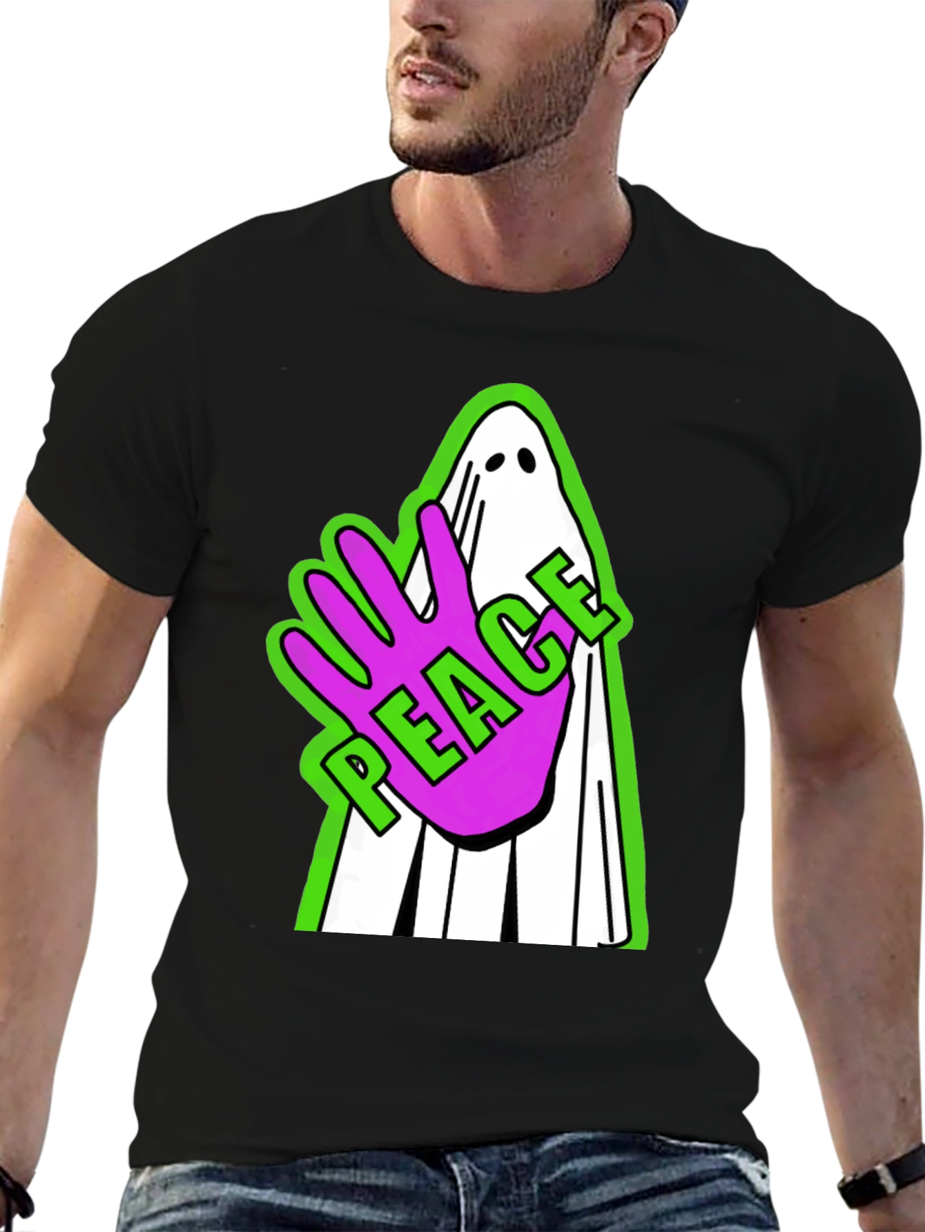 Peace Ghost Graphic T-Shirt
