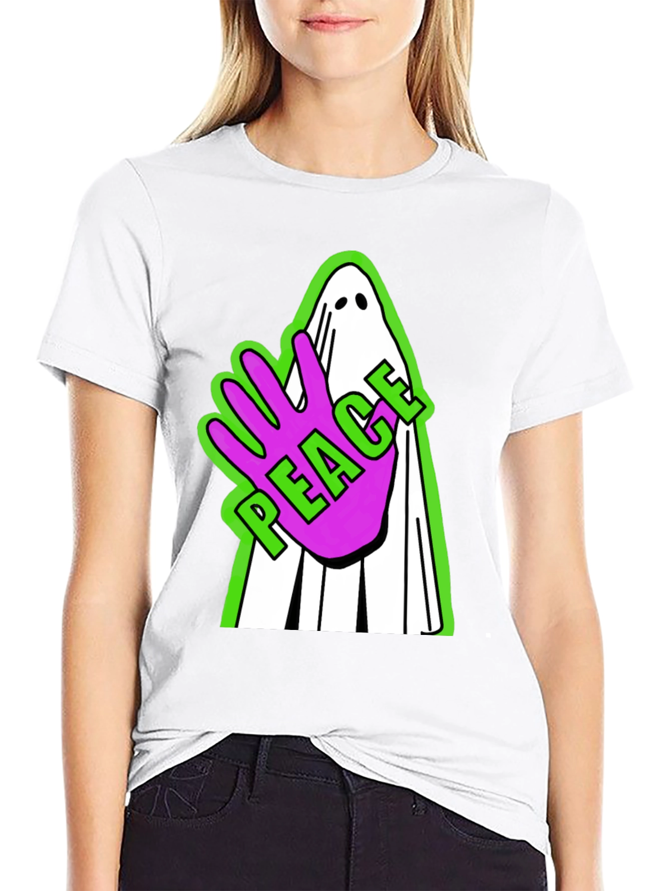 Peace Ghost Graphic T-Shirt