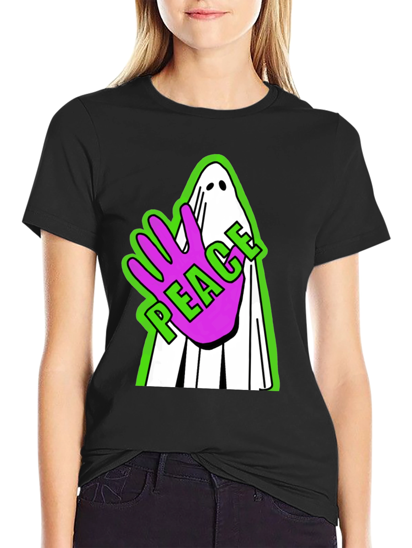 Peace Ghost Graphic T-Shirt