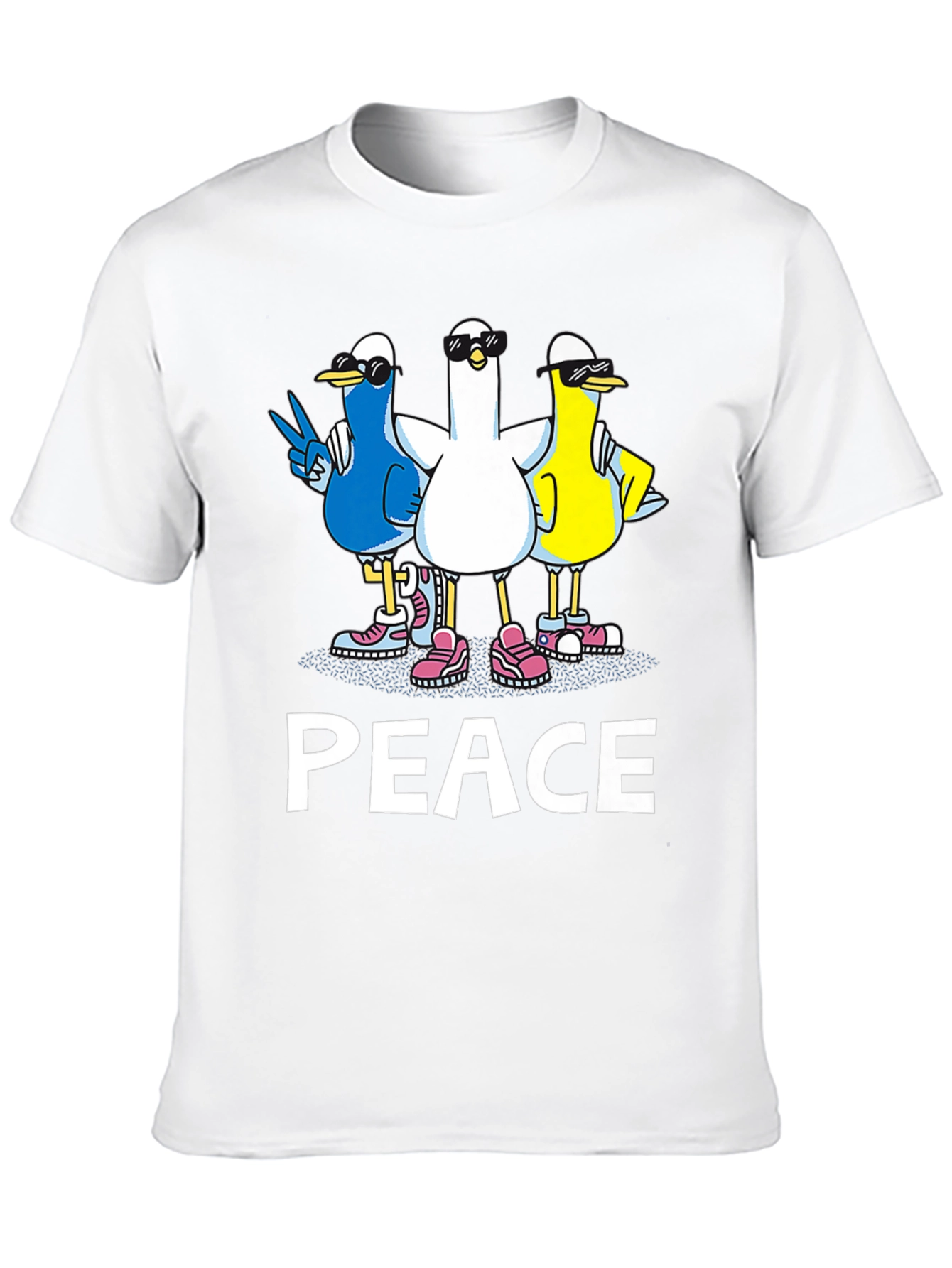 Peace Ducks Black T-Shirt - Cool Graphic Tee