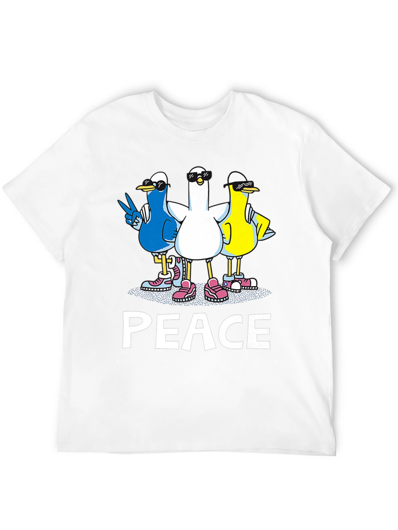 Peace Ducks Black T-Shirt - Cool Graphic Tee