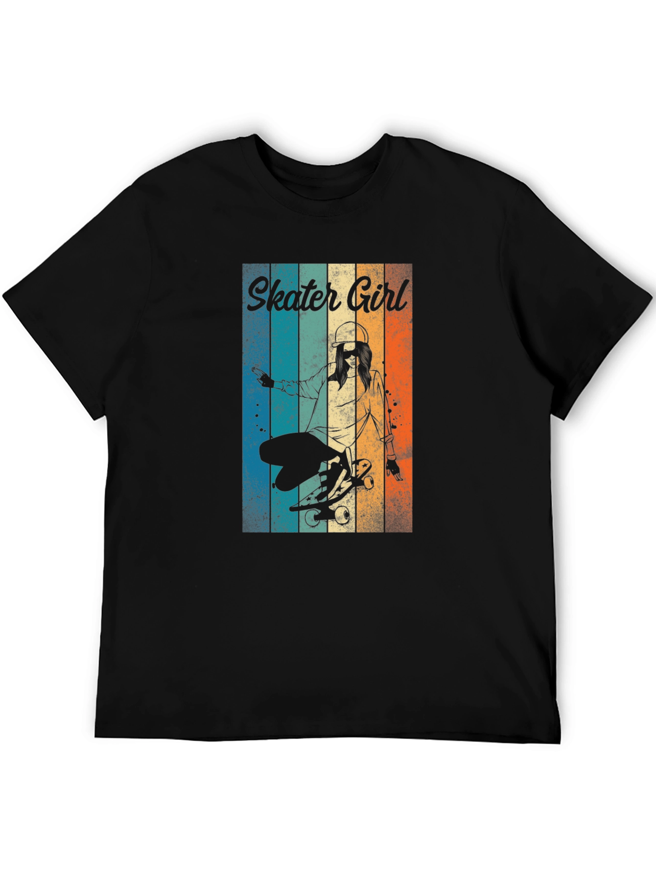 Skater Girl Retro T-Shirt - Cool Skateboard Design