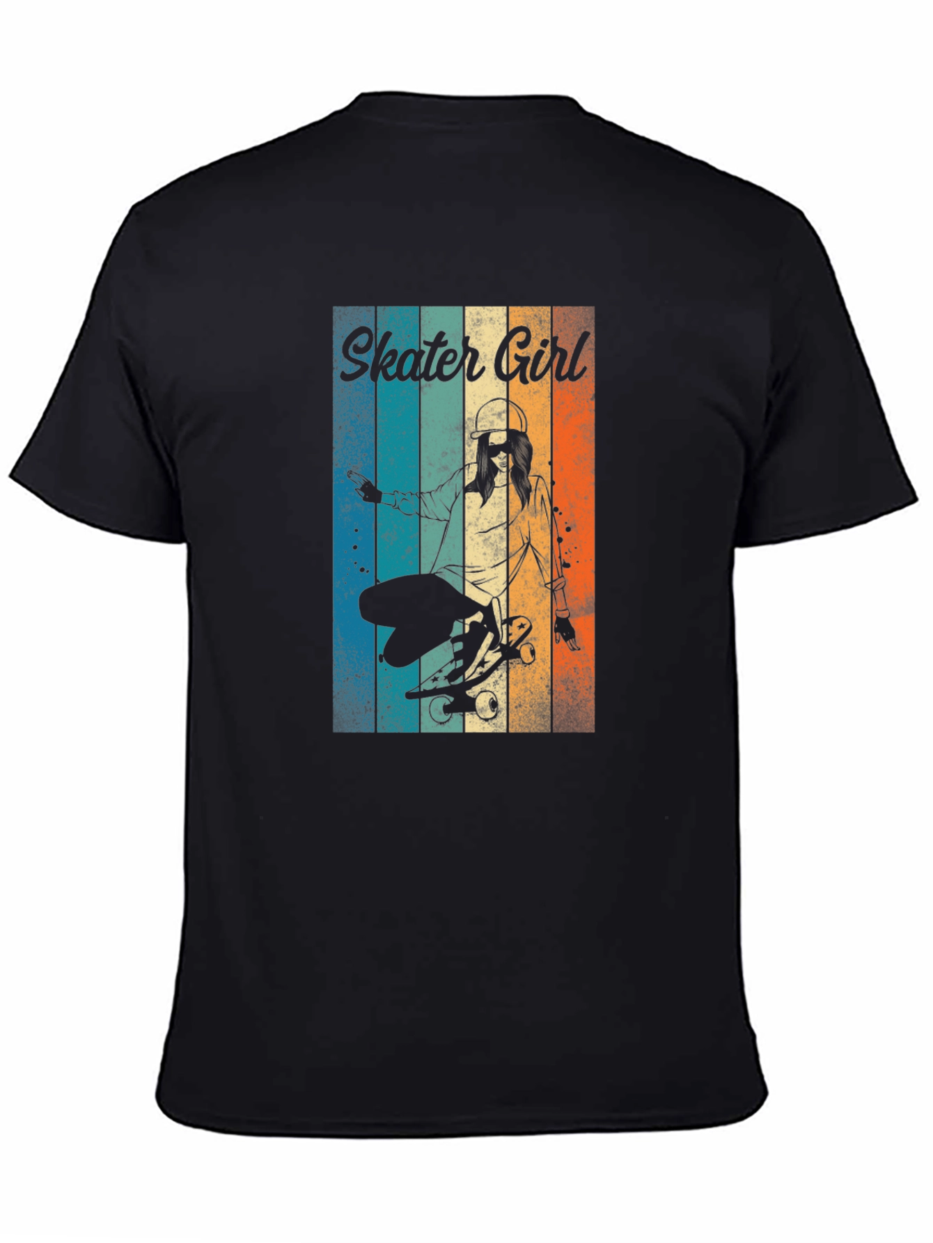 Skater Girl Retro T-Shirt - Cool Skateboard Design