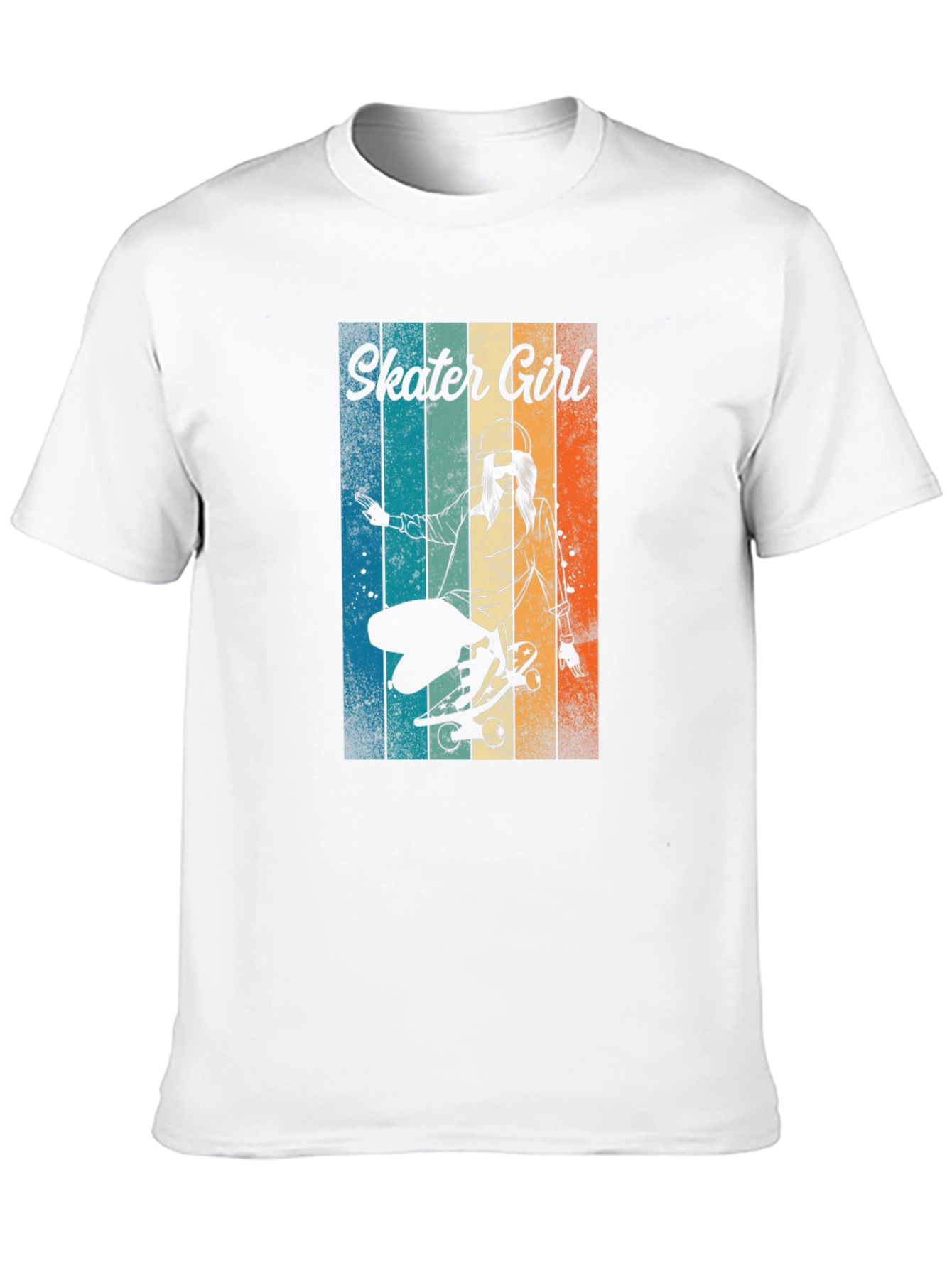 Skater Girl Retro T-Shirt - Cool Skateboard Design