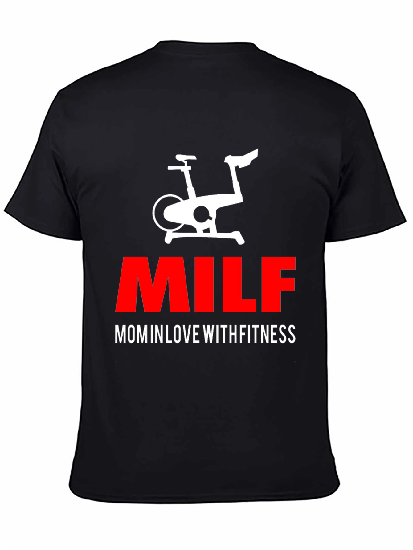 MILF Mom in Love With Fitness Black T-Shirt