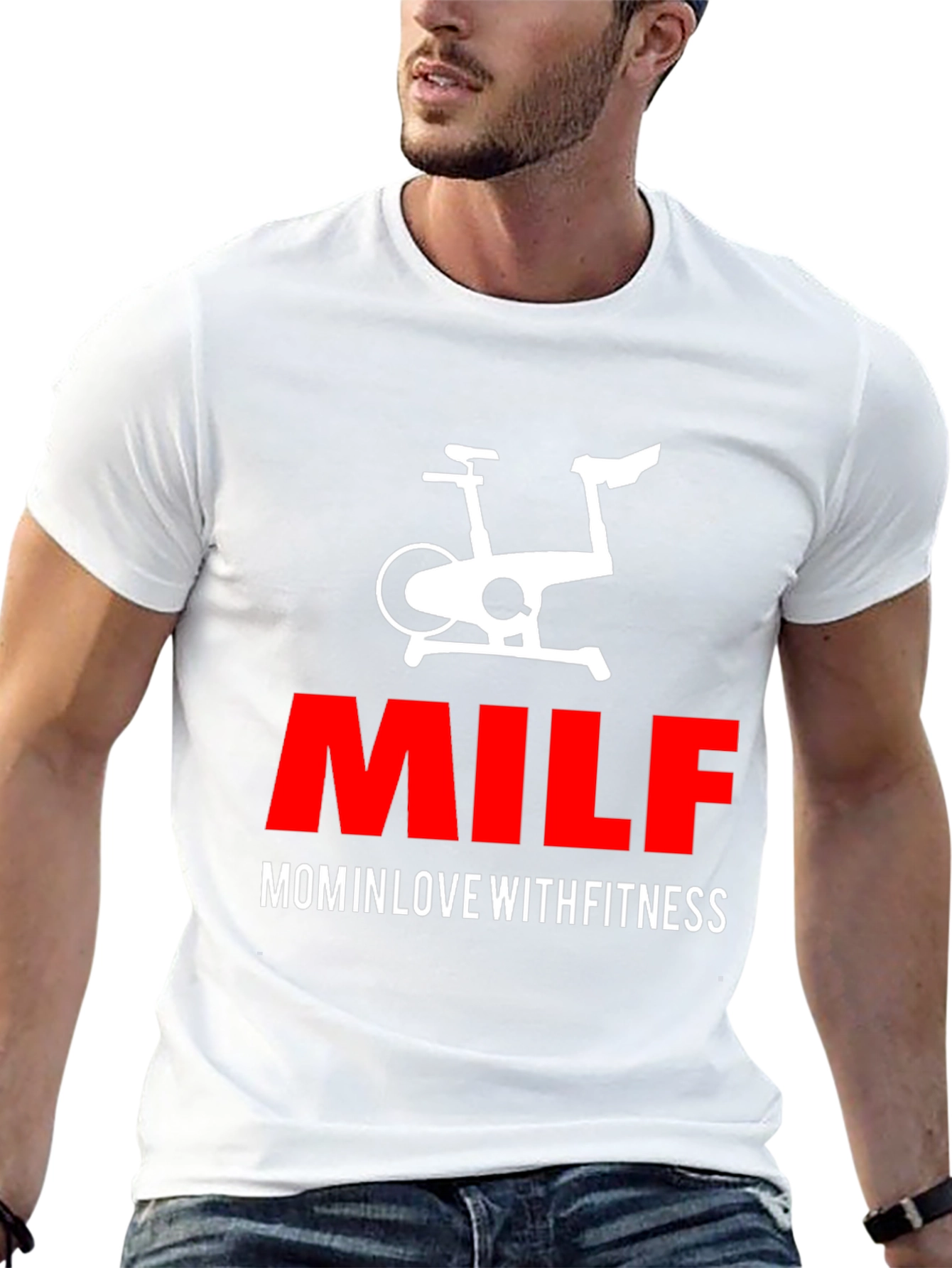 MILF Mom in Love With Fitness Black T-Shirt