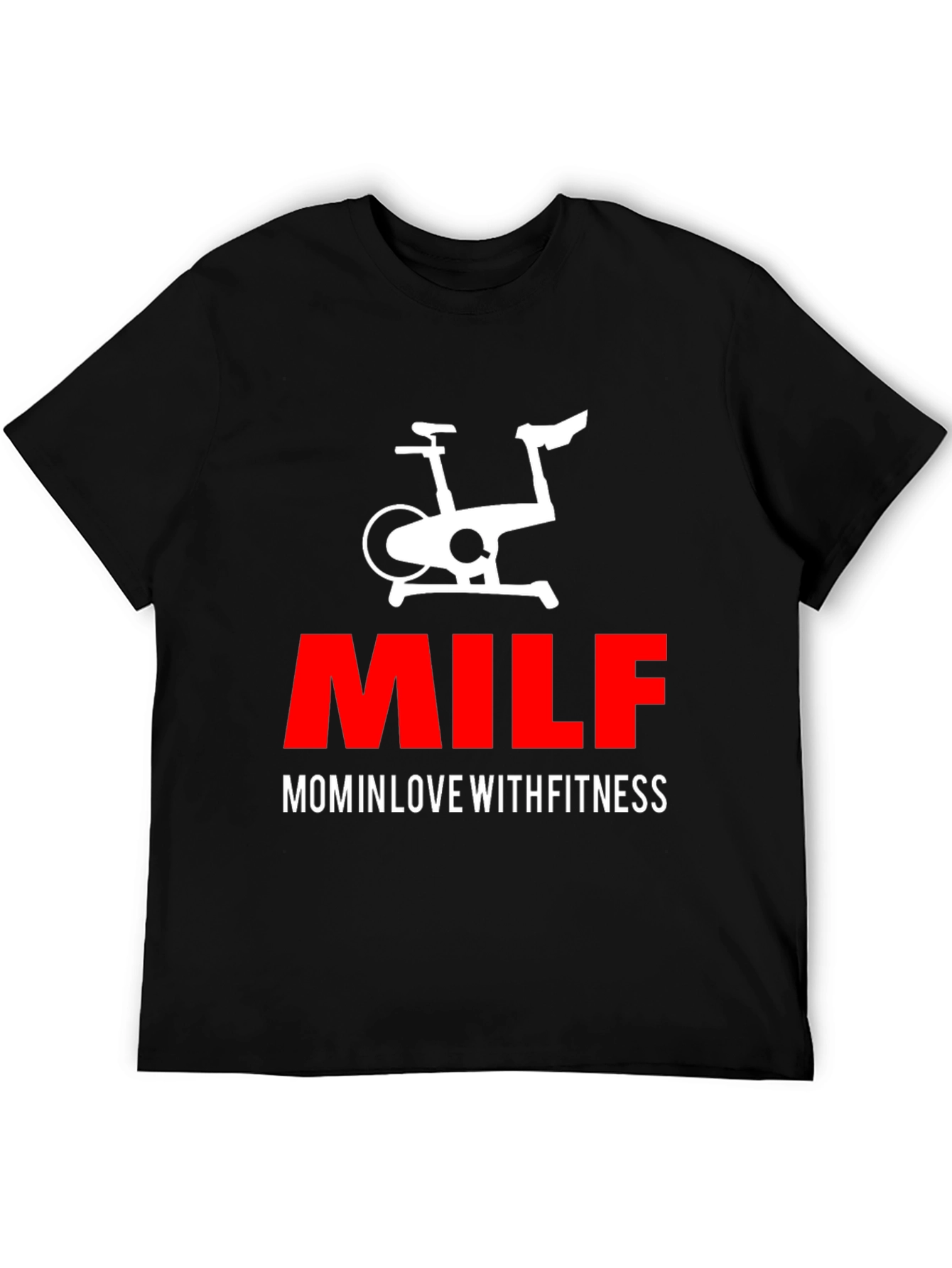 MILF Mom in Love With Fitness Black T-Shirt