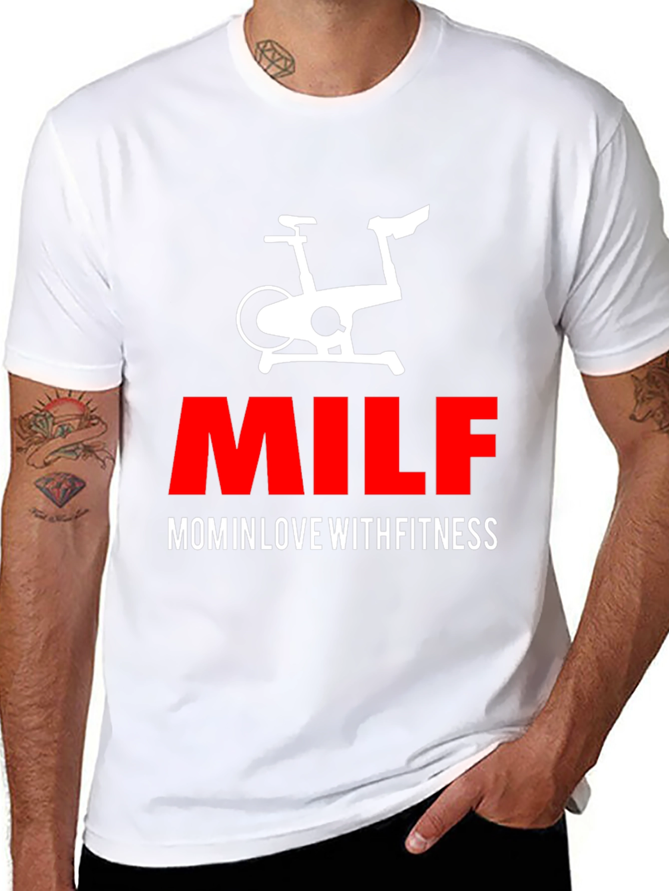 MILF Mom in Love With Fitness Black T-Shirt