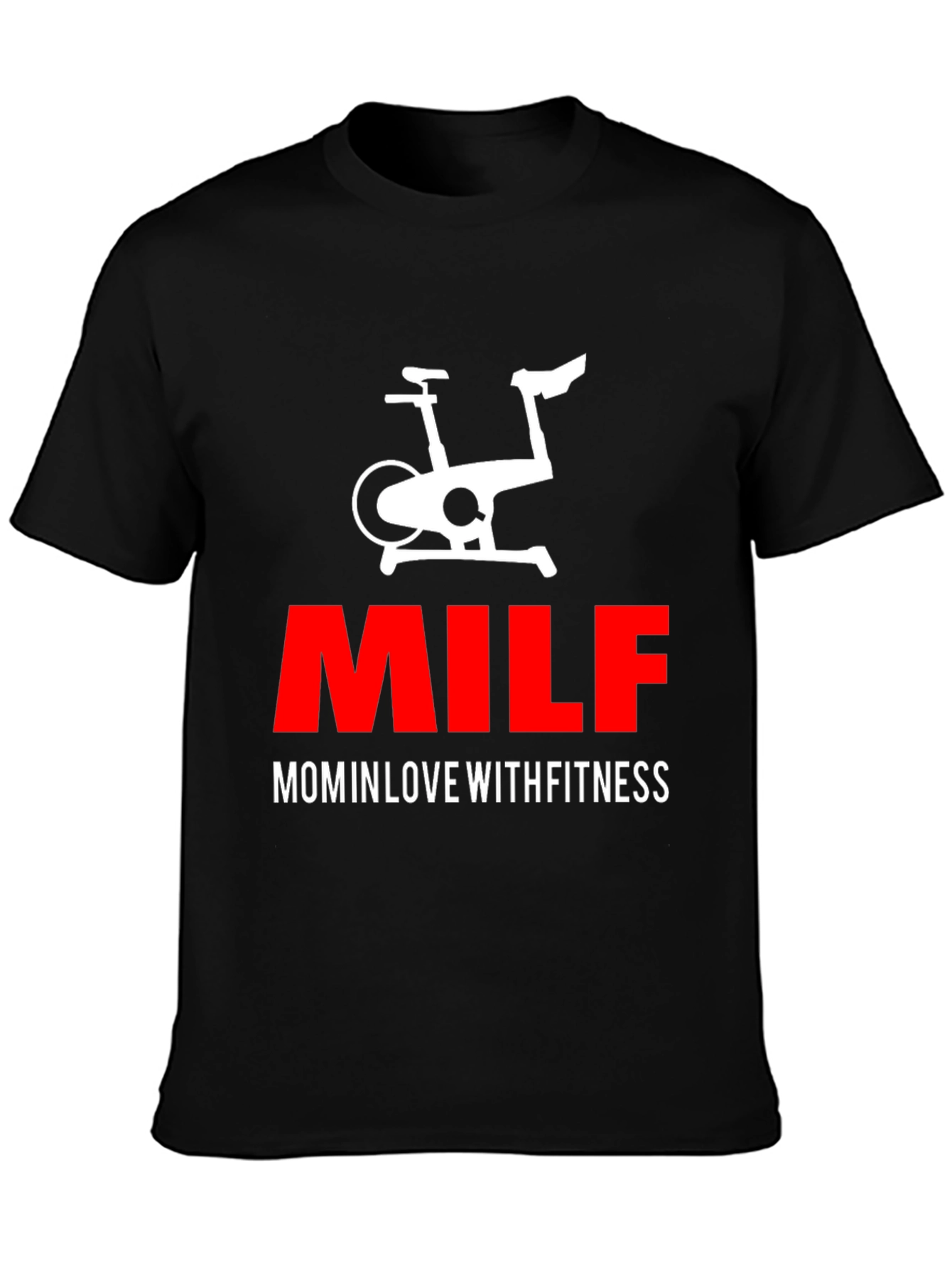 MILF Mom in Love With Fitness Black T-Shirt