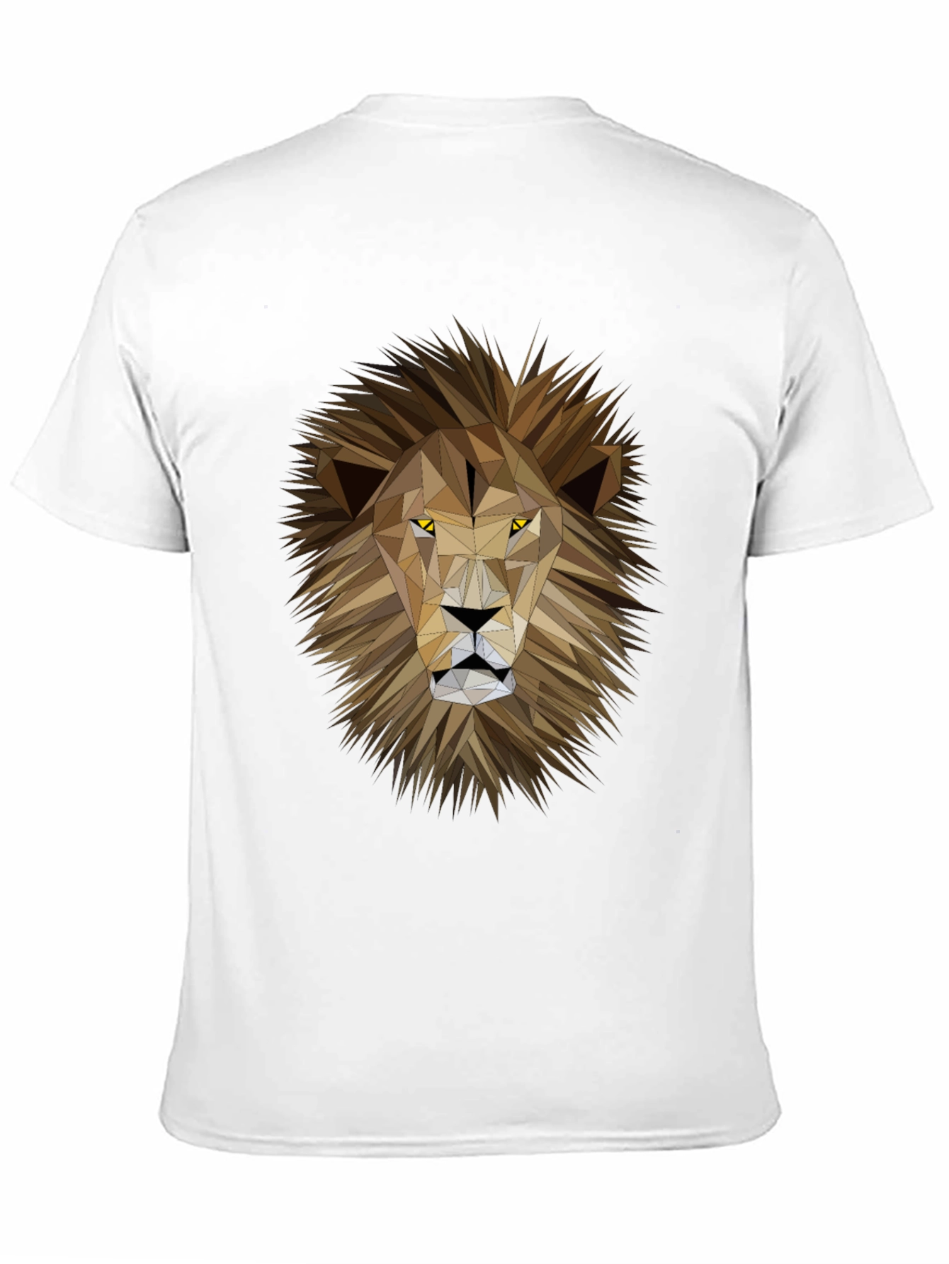 Geometric Lion Graphic Print Black T-Shirt