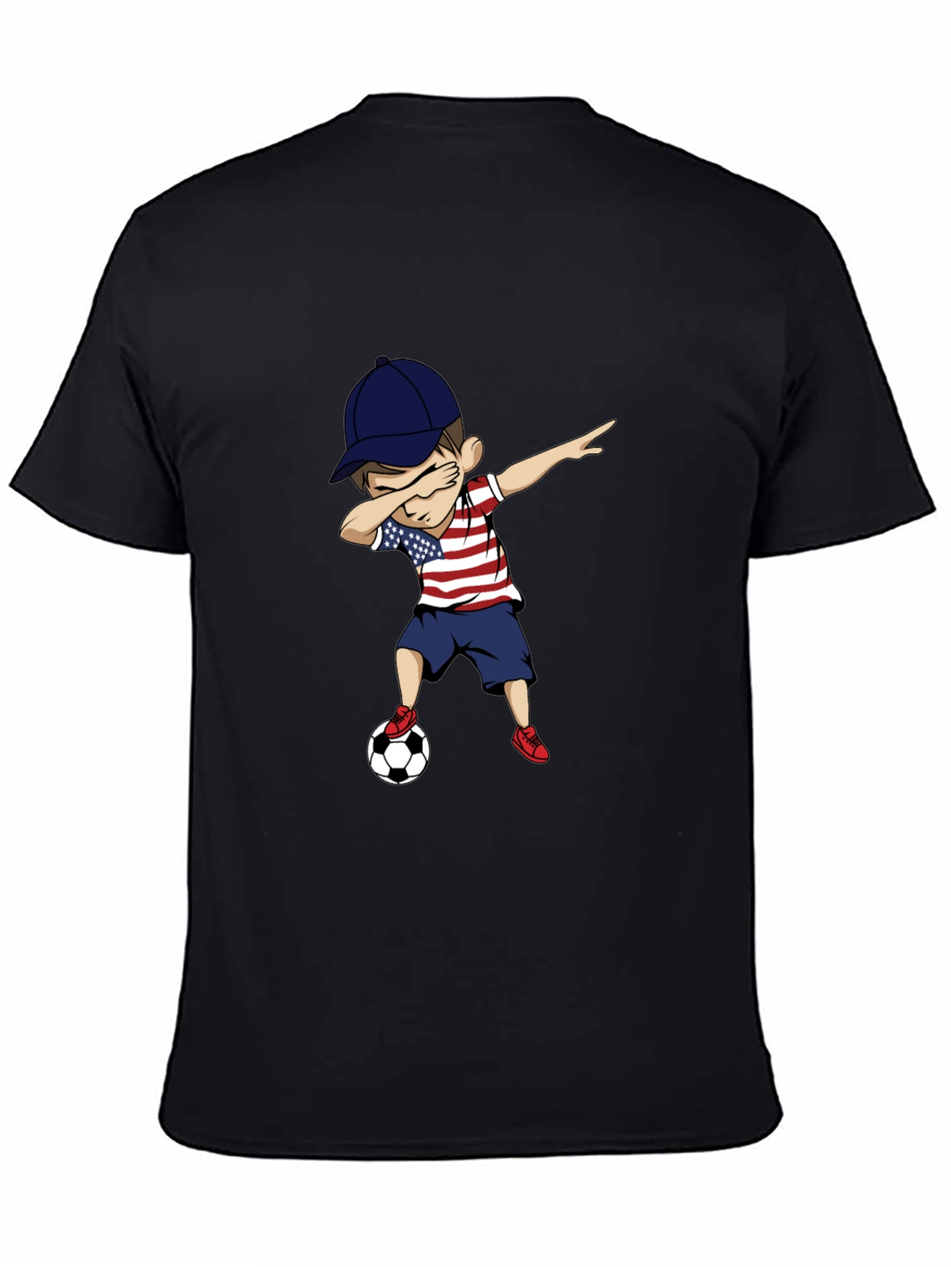 Dabbing Kid Soccer USA Patriotic T-Shirt