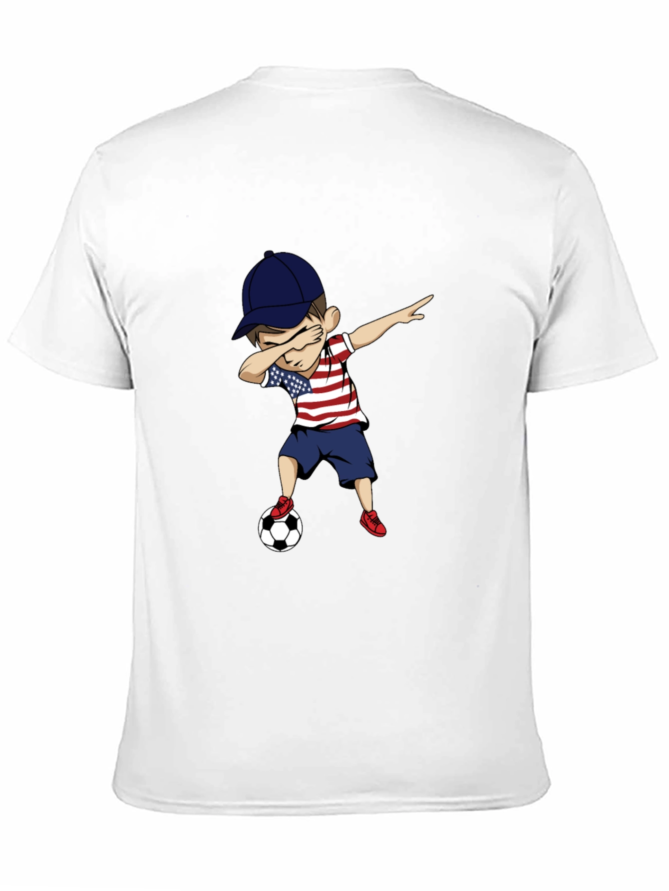 Dabbing Kid Soccer USA Patriotic T-Shirt